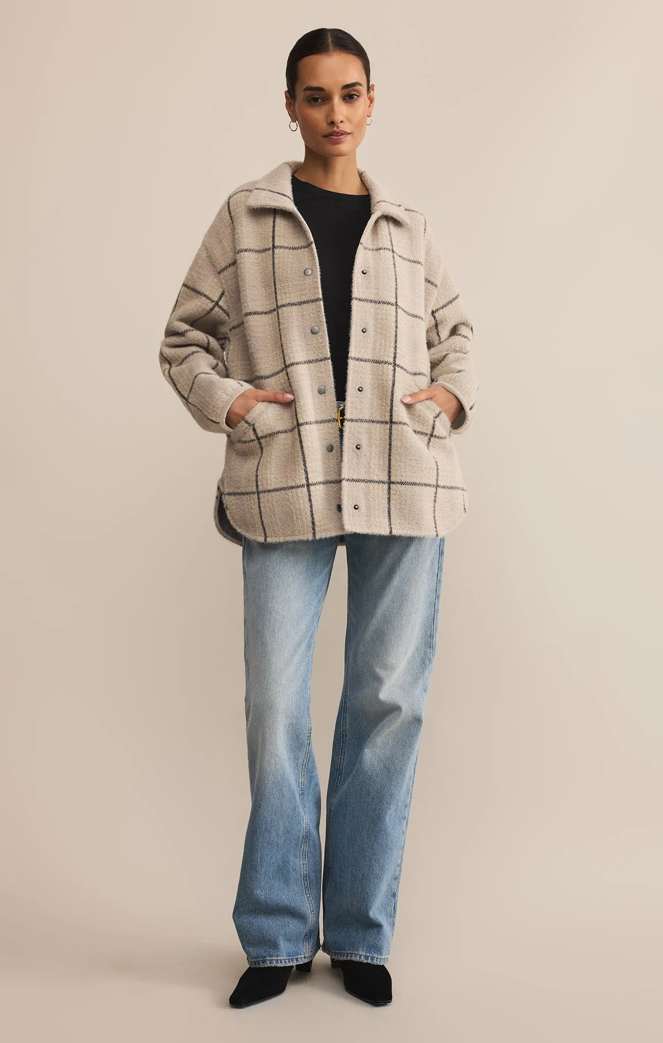 Bronx Plaid Sweater Knit Jacket sold by Z Supply product image thumbnail 4