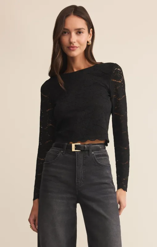 Aurora Lace Cropped Long Sleeve sold by Z Supply