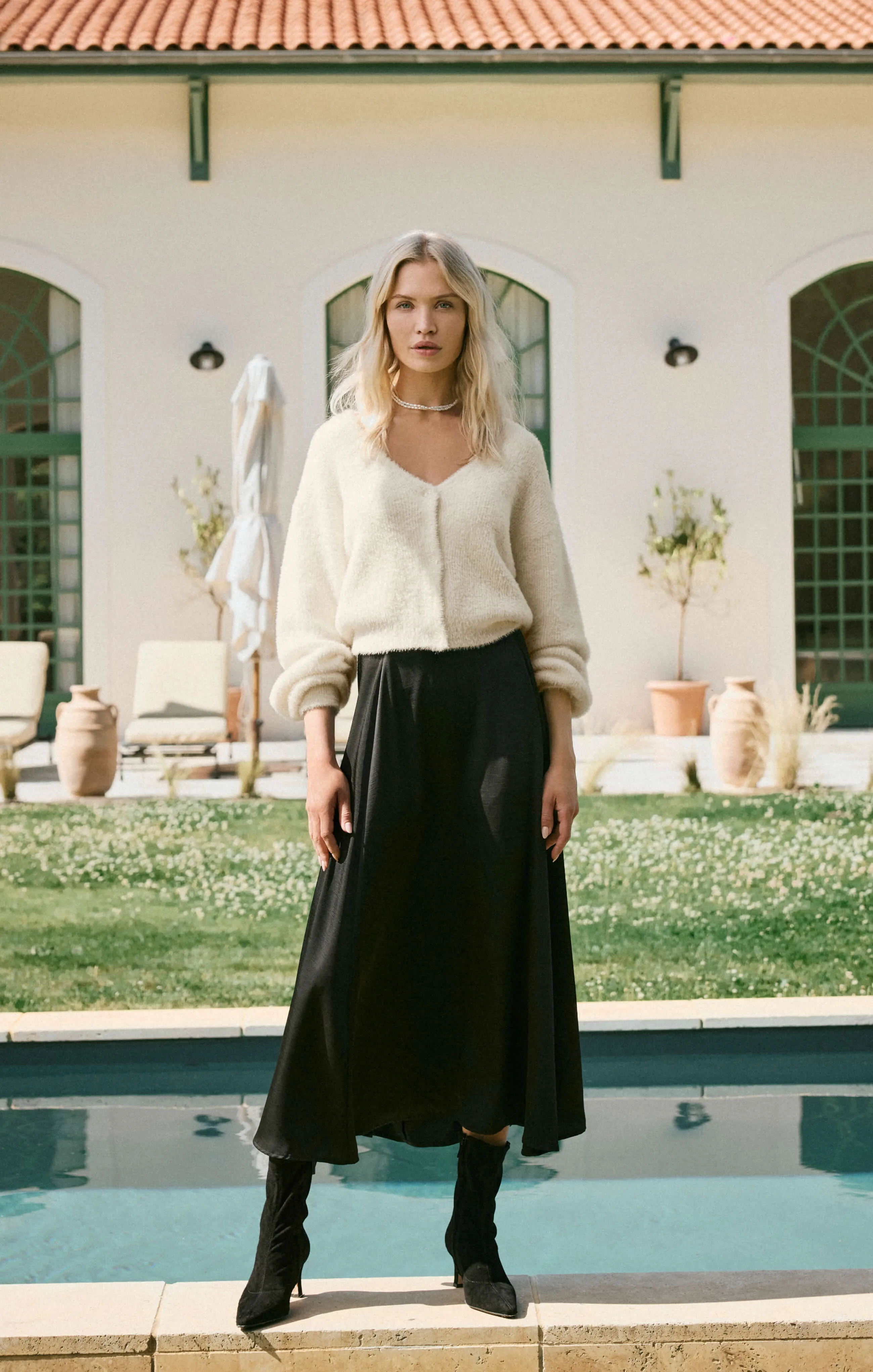 Northpointe Satin Midi Skirt sold by Z Supply