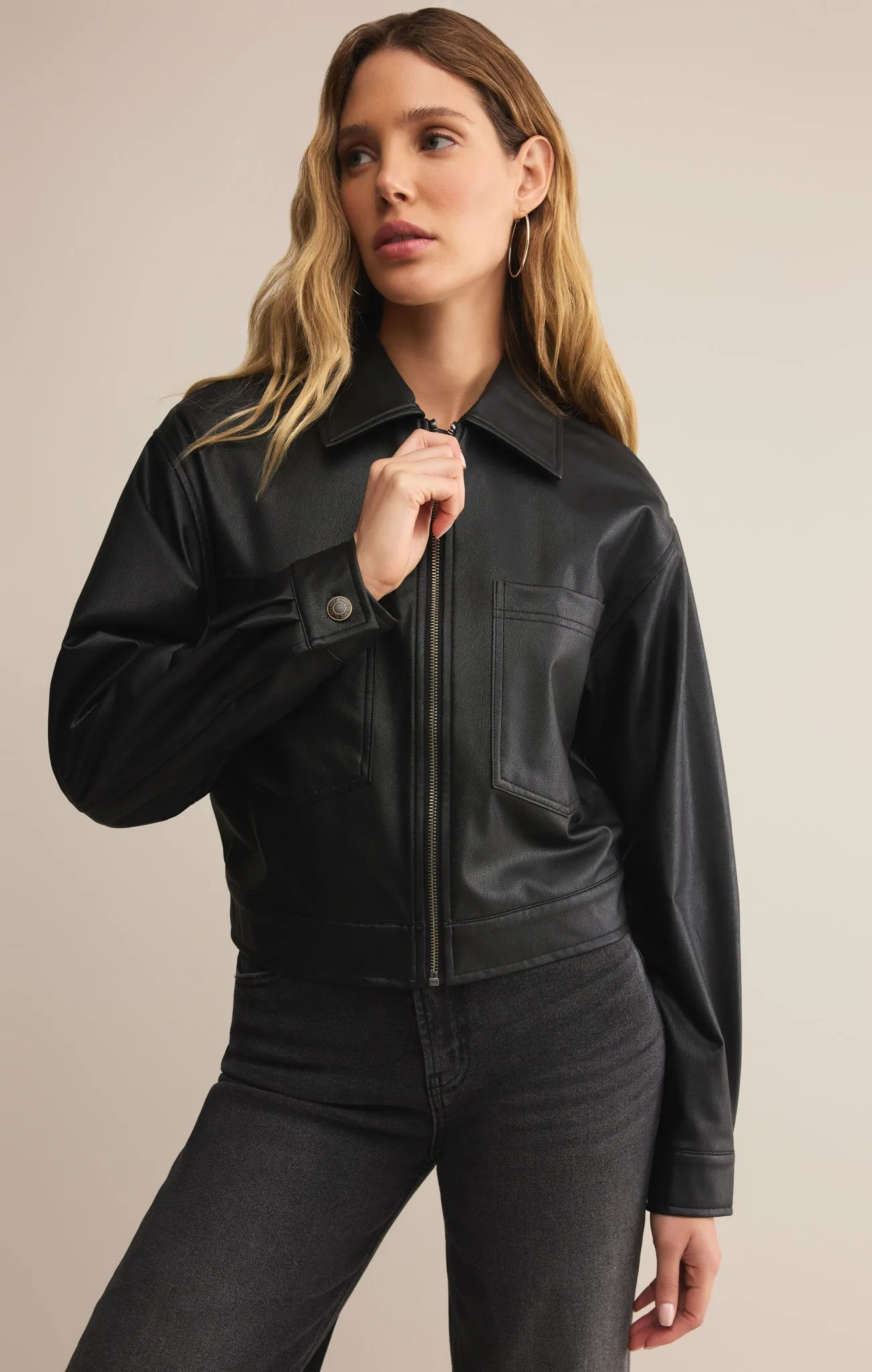 Heritage Faux Leather Jacket sold by Z Supply product image thumbnail 3