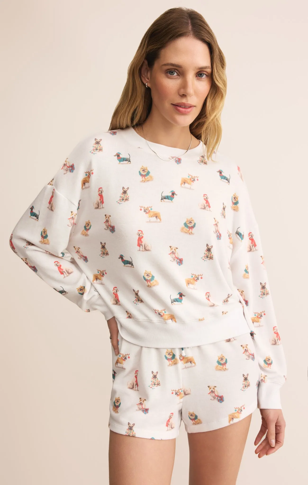 Cozy Up Pup Long Sleeve Top sold by Z Supply