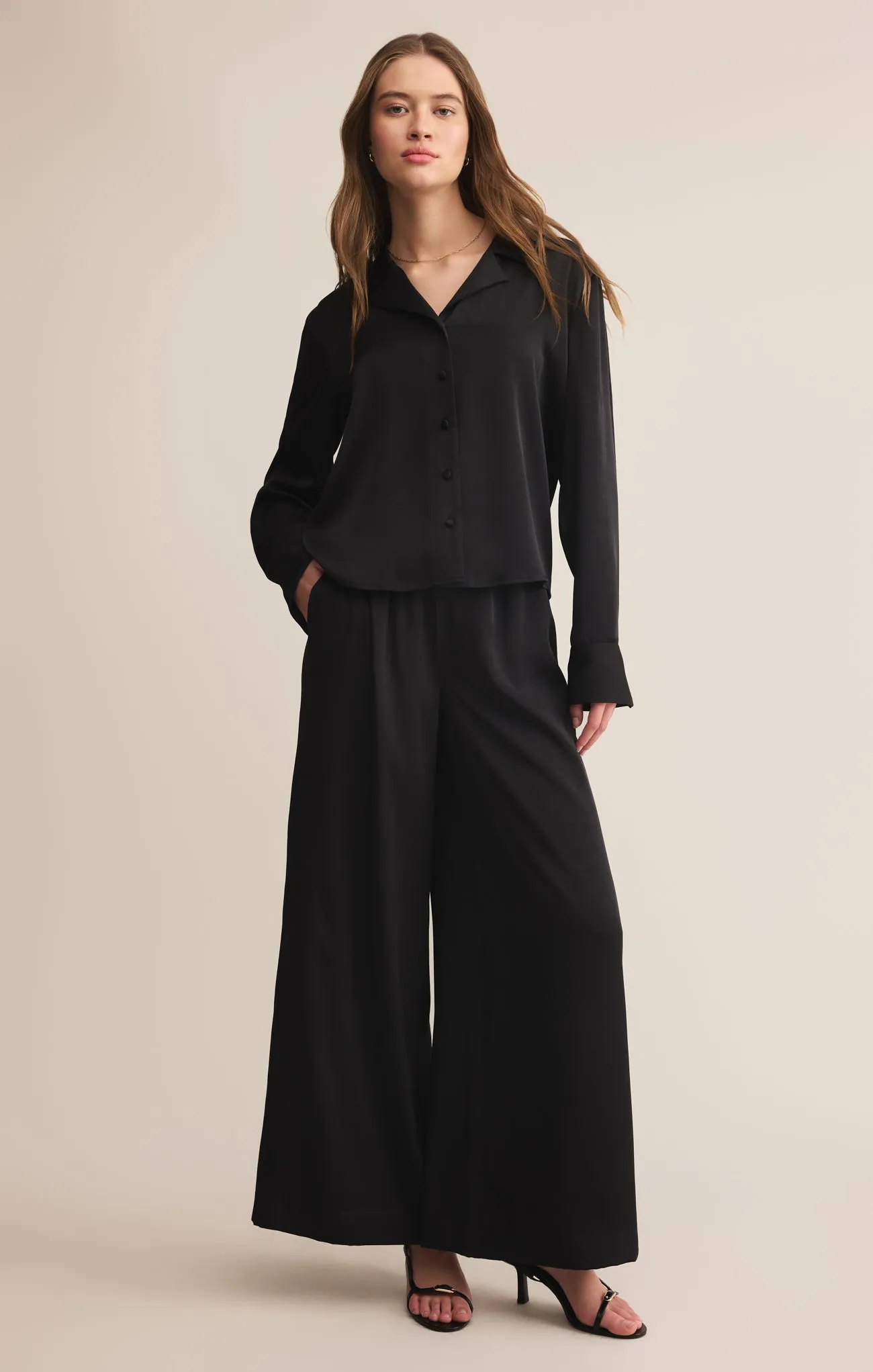 Isolde Wide Leg Satin Pant sold by Z Supply product image thumbnail 4