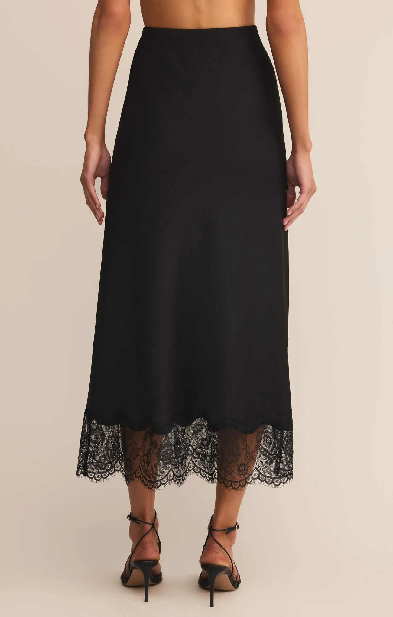 Cinder Lace Satin Midi Skirt sold by Z Supply product image thumbnail 2