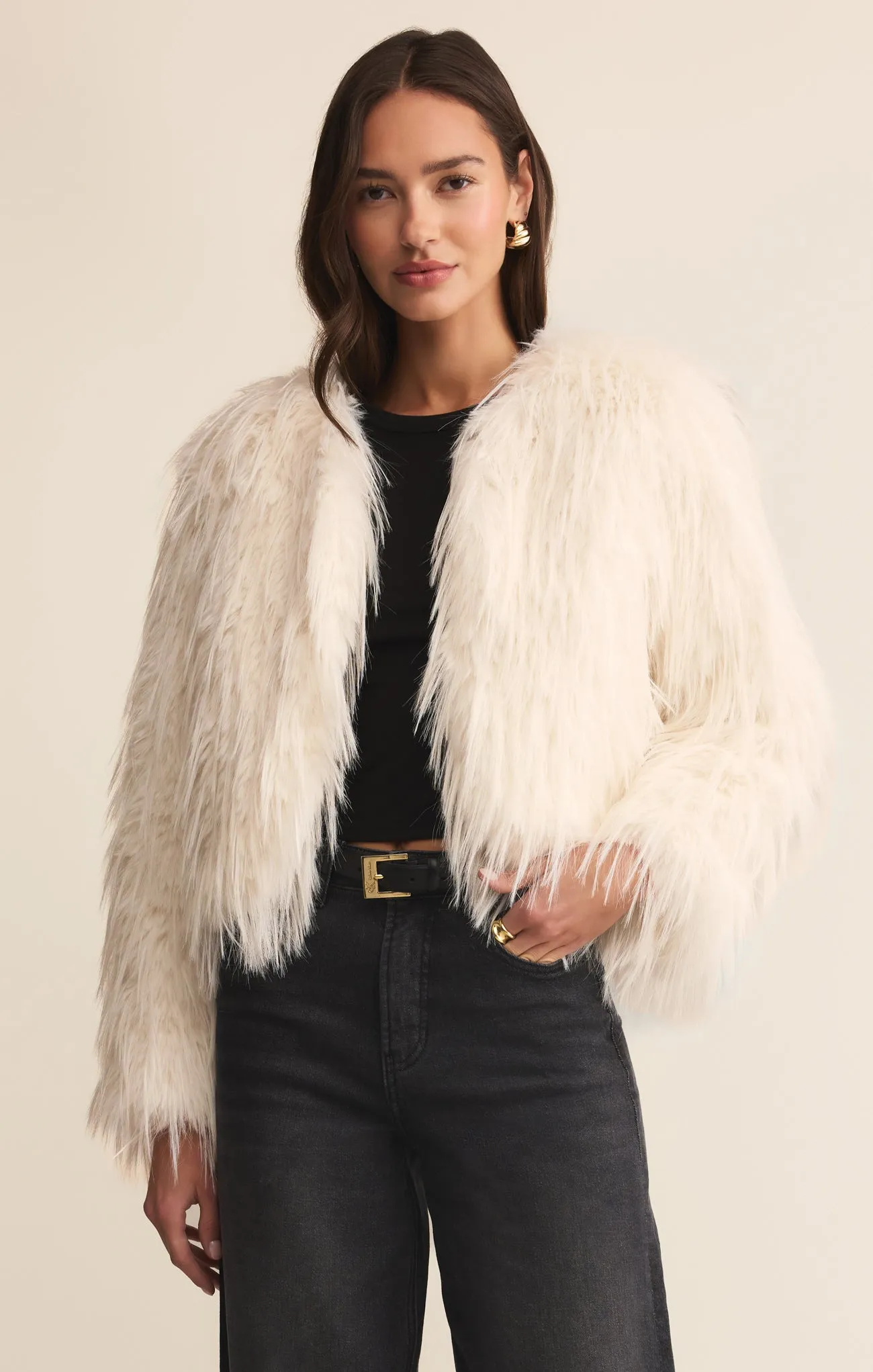 Cyndi Faux Fur Crop Jacket sold by Z Supply product image thumbnail 2