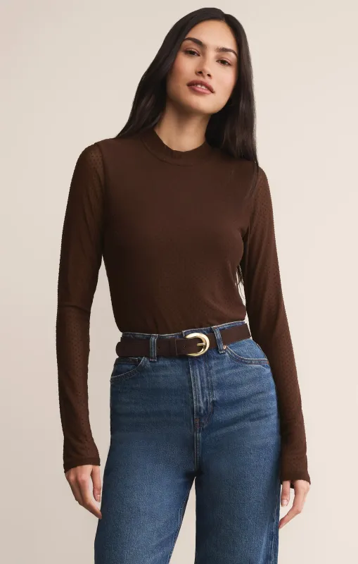 Illy Mock Neck Mesh Dot Top sold by Z Supply