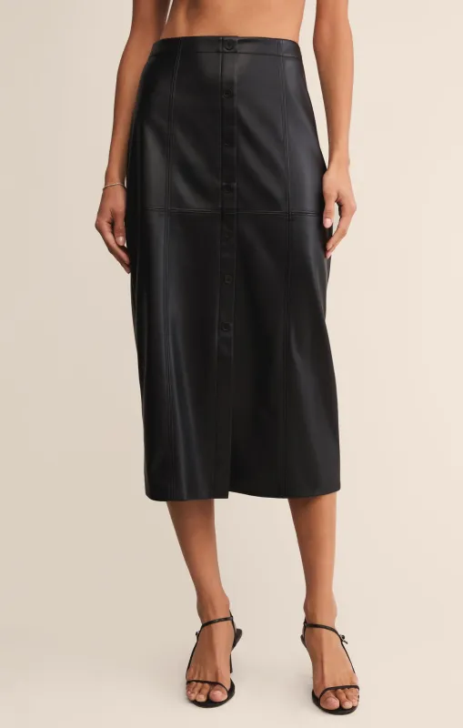 Reine Faux Leather Midi Skirt sold by Z Supply