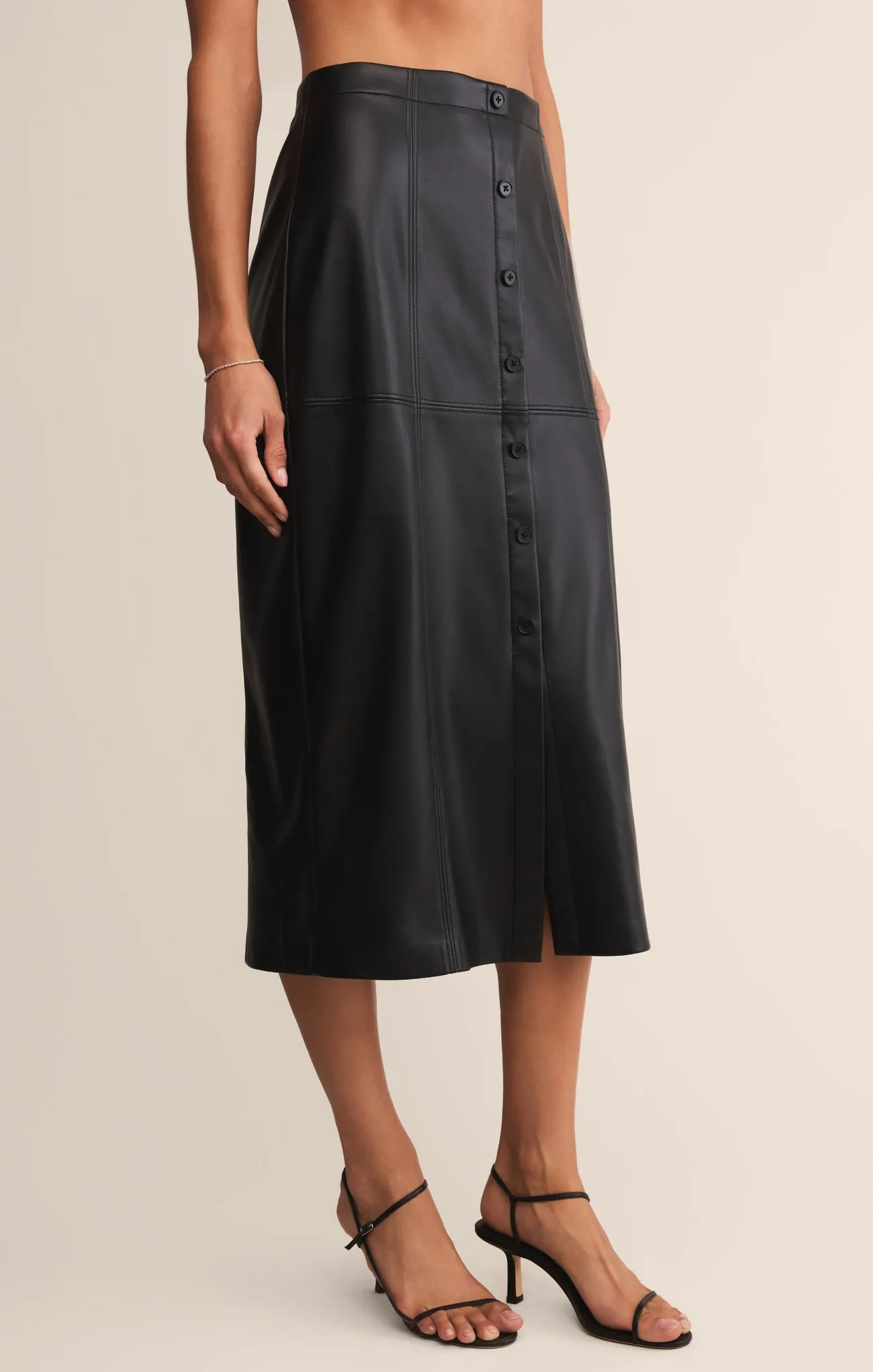 Reine Faux Leather Midi Skirt sold by Z Supply product image thumbnail 3
