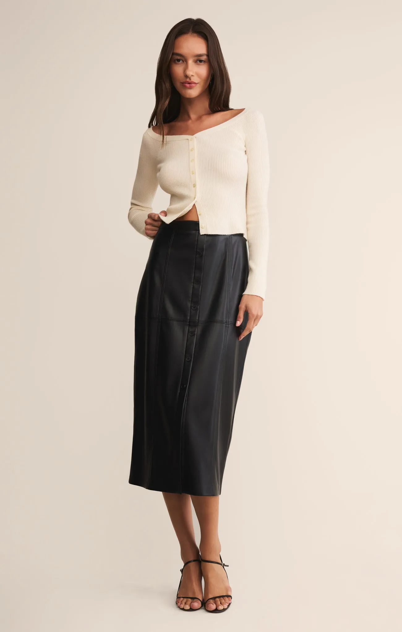 Reine Faux Leather Midi Skirt sold by Z Supply product image thumbnail 4