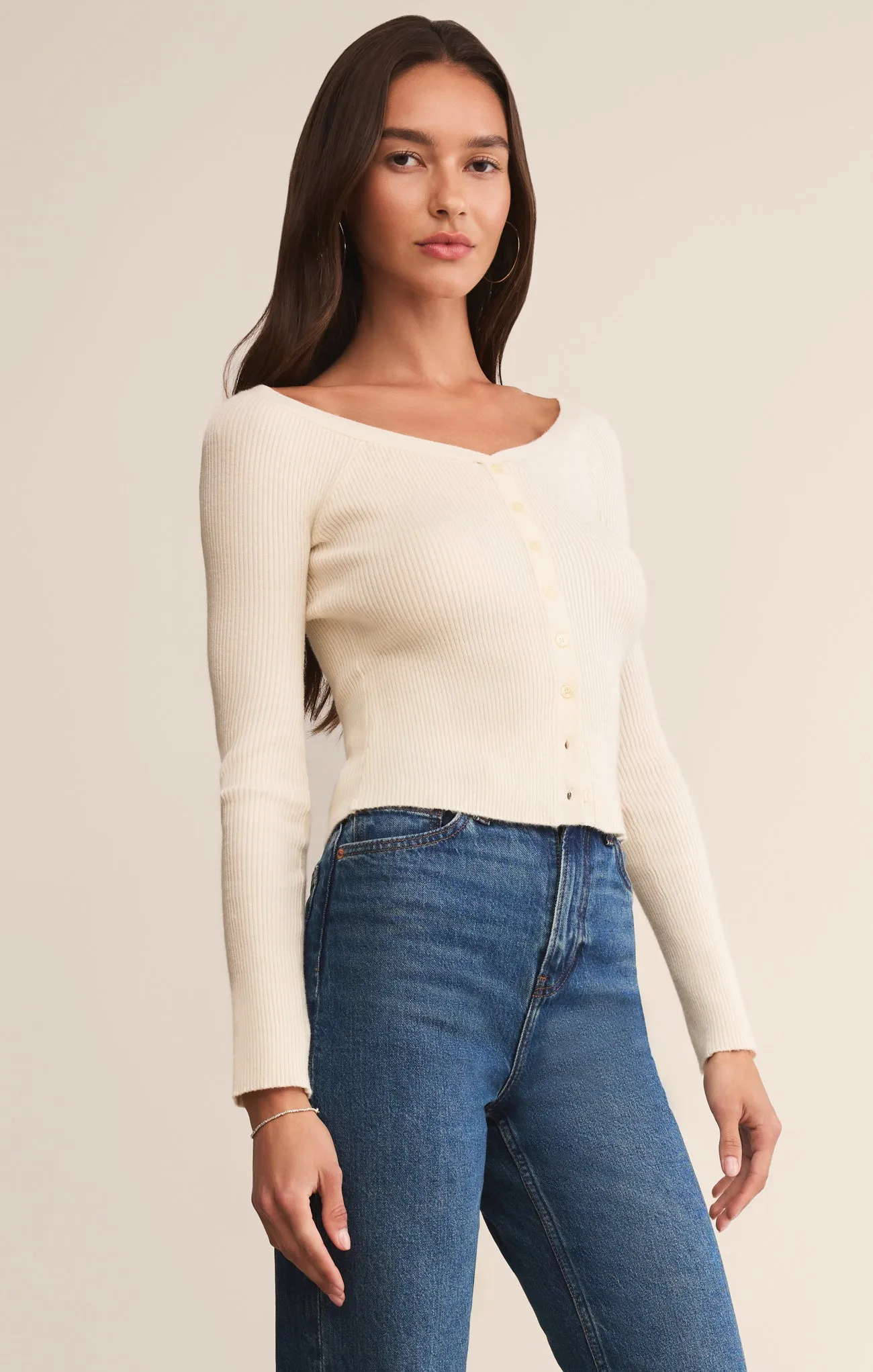 Jovy Off Shoulder Cropped Cardigan sold by Z Supply product image thumbnail 3