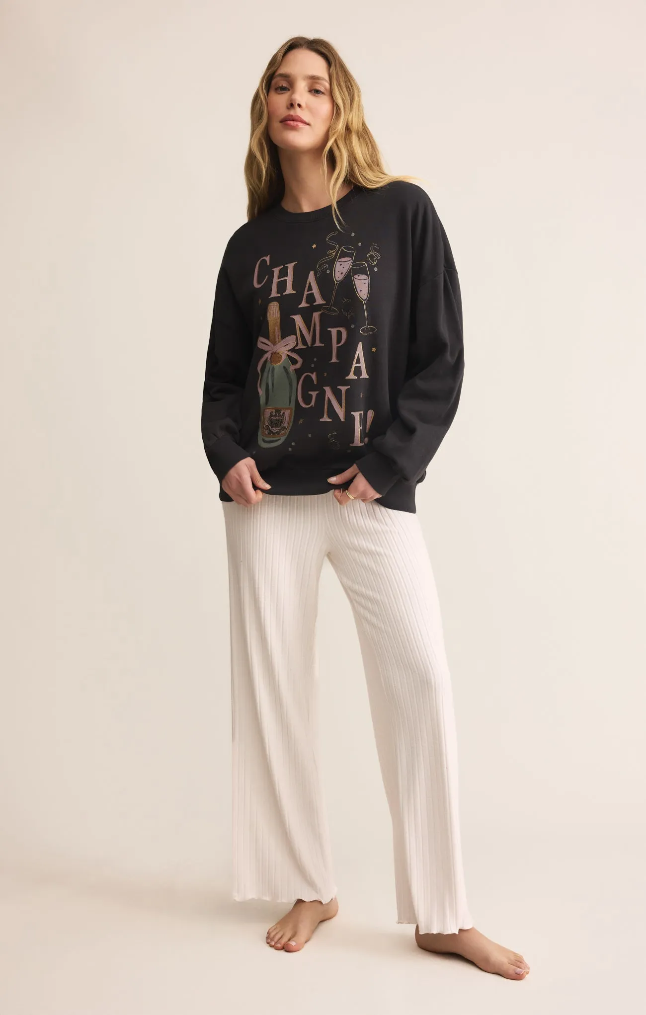 Celebrate Champagne Sweatshirt sold by Z Supply product image thumbnail 4