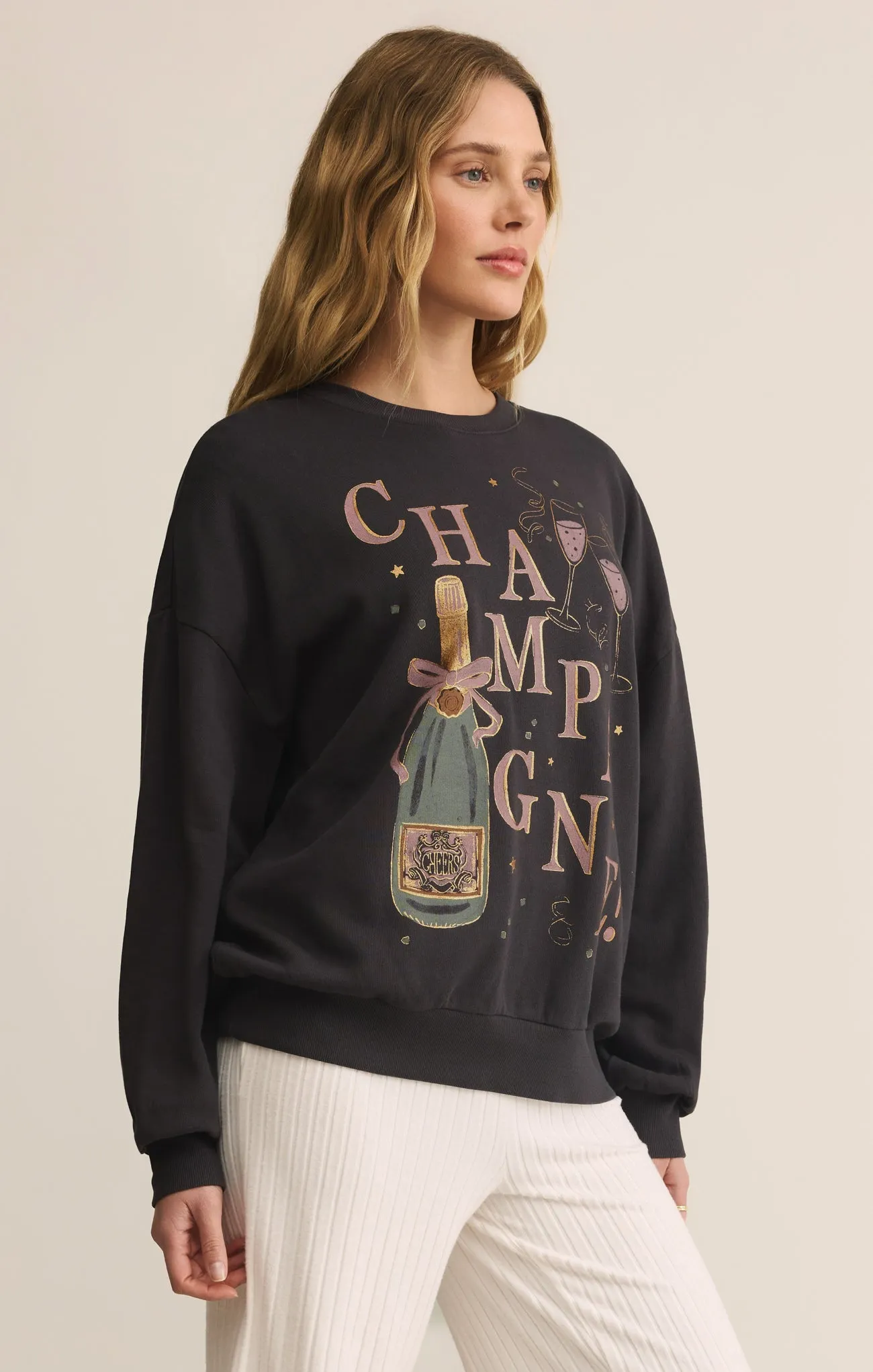 Celebrate Champagne Sweatshirt sold by Z Supply product image thumbnail 3