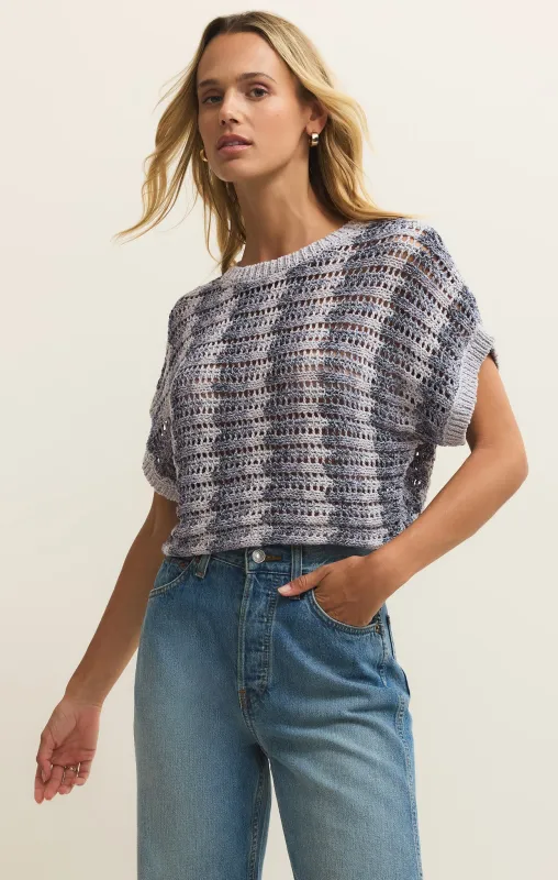 Ballast Crochet Stripe Sweater Top sold by Z Supply