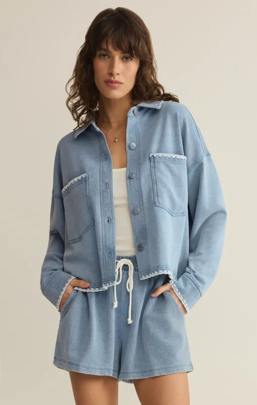 All Day Knit Denim Crop Whipstitch Jacket sold by Z Supply