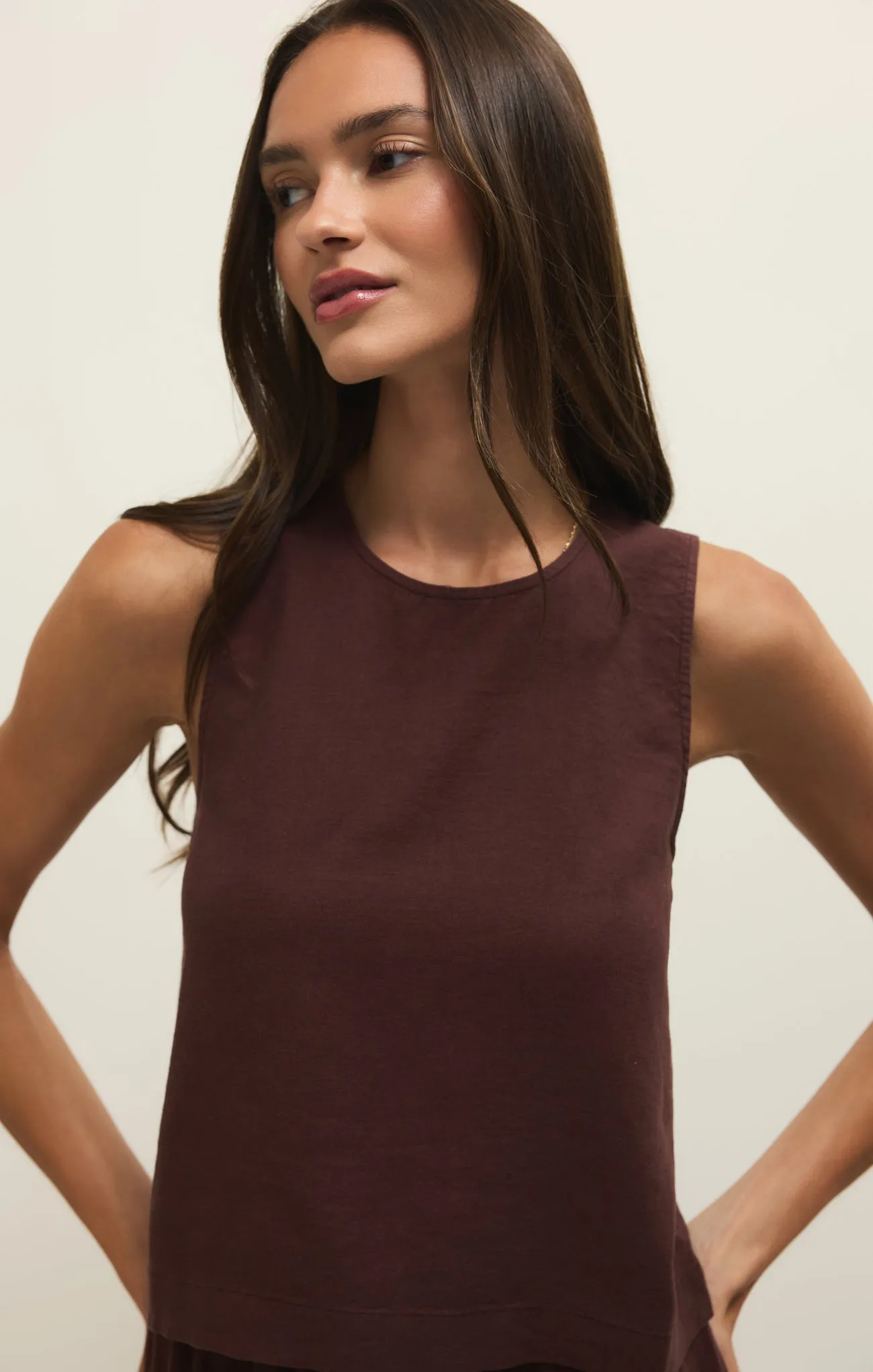 Sloane Linen Cropped Tank sold by Z Supply product image thumbnail 5