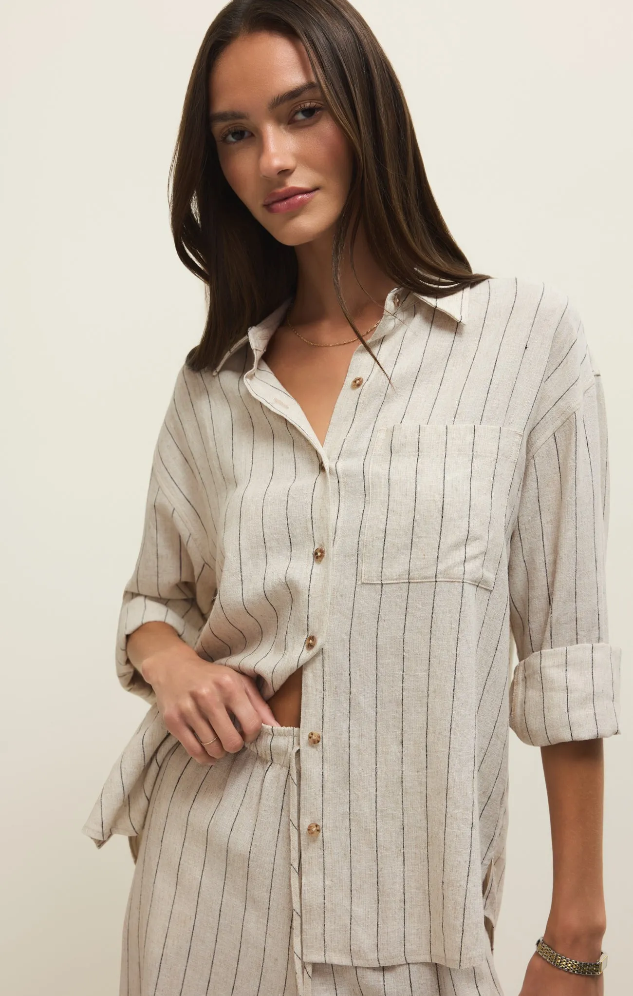 Alfie Striped Linen Button Up sold by Z Supply product image thumbnail 5