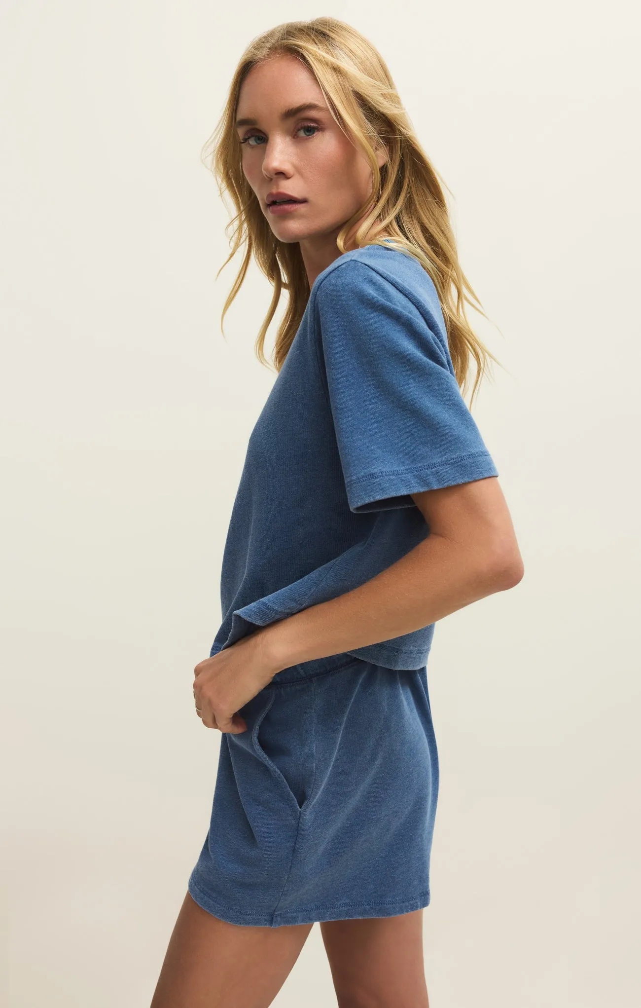 Curran Knit Denim Cropped Sweatshirt sold by Z Supply product image thumbnail 3