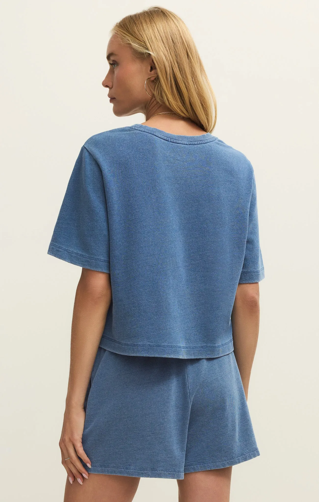 Curran Knit Denim Cropped Sweatshirt sold by Z Supply product image thumbnail 2