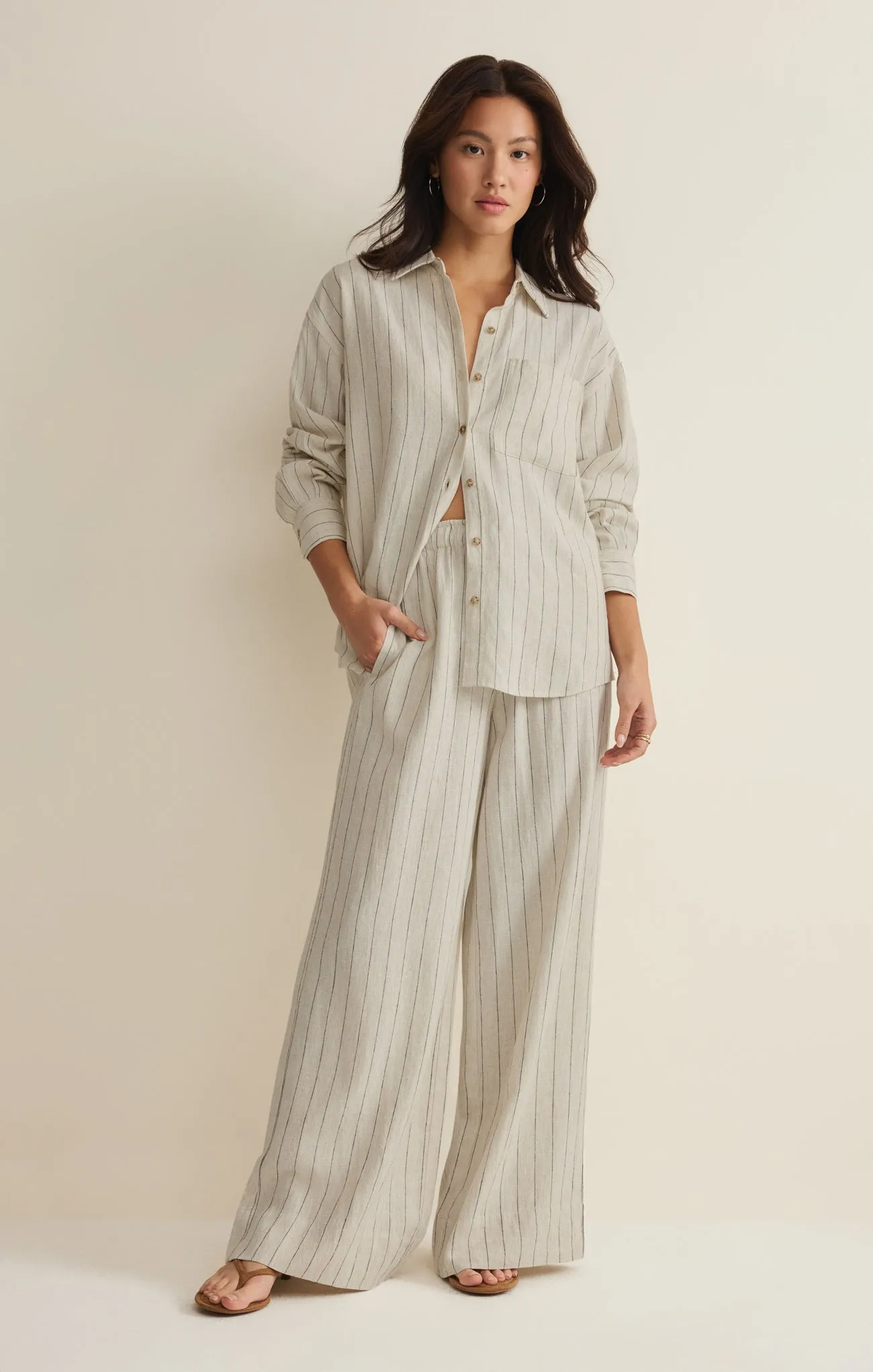 Henri Striped Linen Wide Leg Pant sold by Z Supply product image thumbnail 5