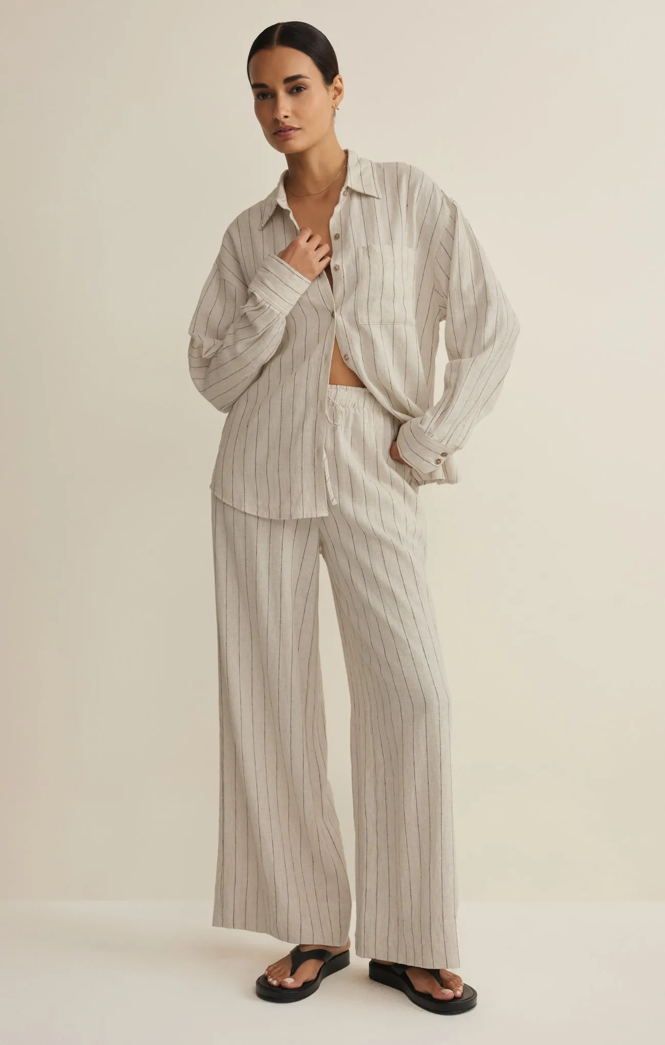Henri Striped Linen Wide Leg Pant sold by Z Supply product image thumbnail 2