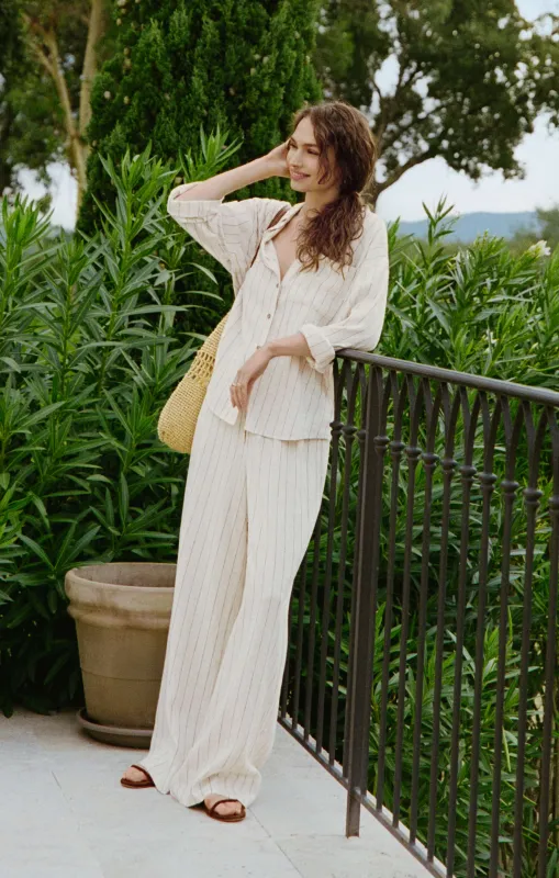 Henri Striped Linen Wide Leg Pant made by Z Supply