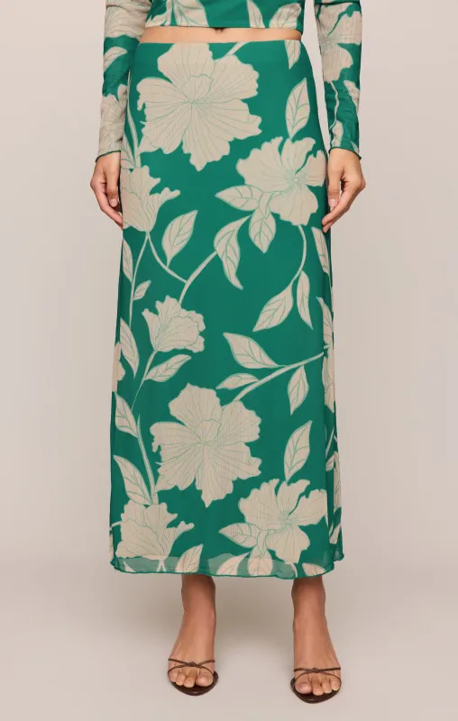 Eda Bloom Floral Mesh Maxi Skirt made by Z Supply