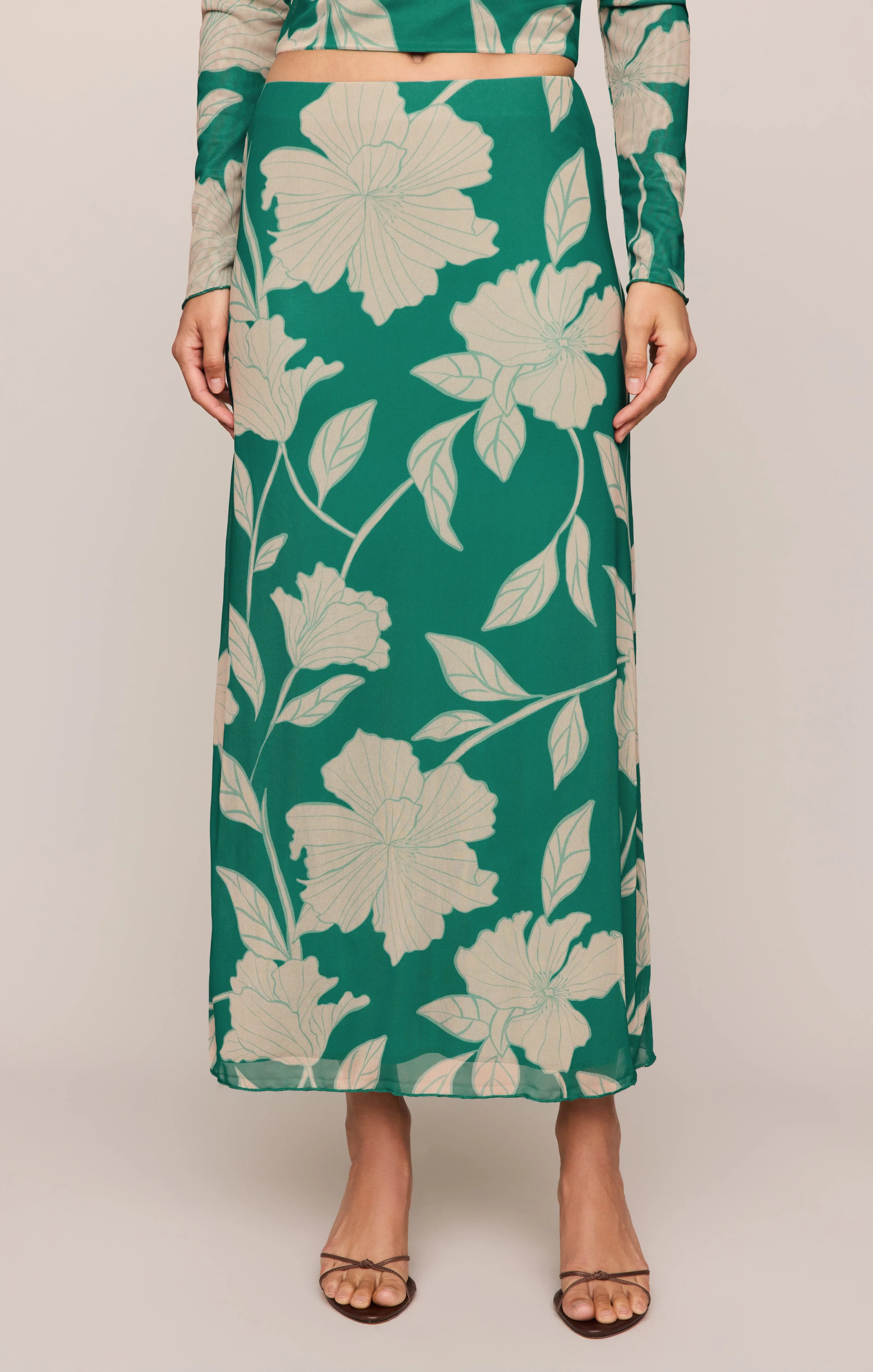 Eda Bloom Floral Mesh Maxi Skirt sold by Z Supply