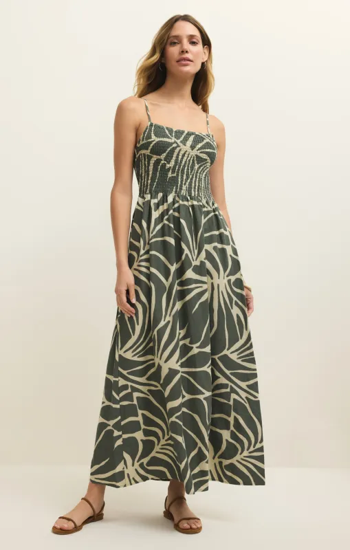 Bayside Tova Palm Linen Maxi Dress sold by Z Supply