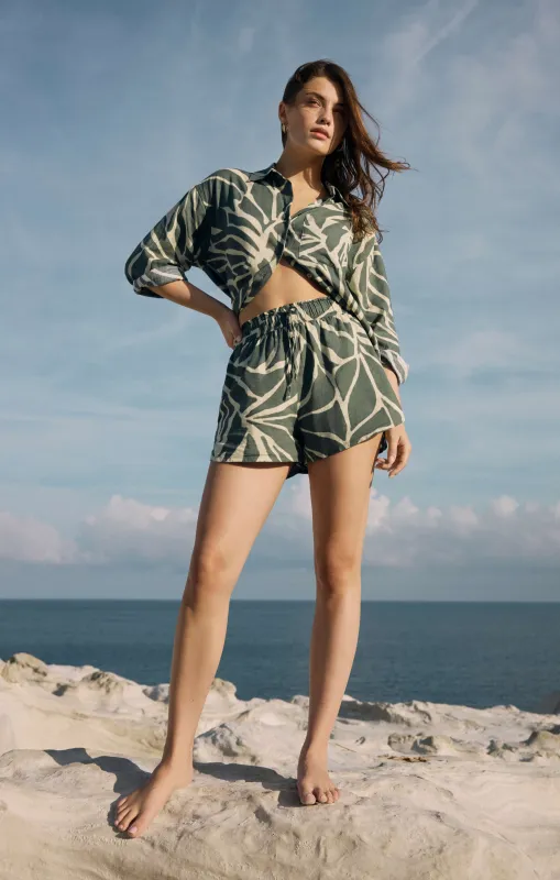 Cima Tova Palm Linen Short sold by Z Supply