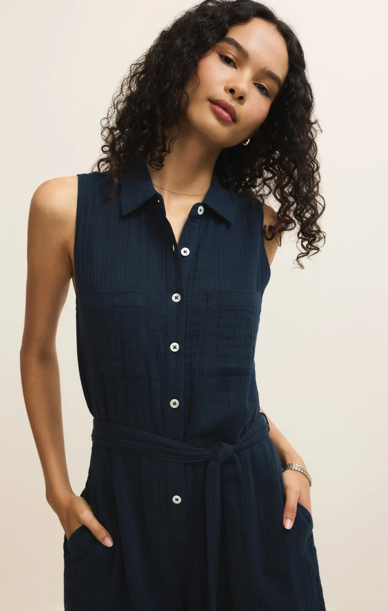 New Light Airy Gauze Romper sold by Z Supply product image thumbnail 4