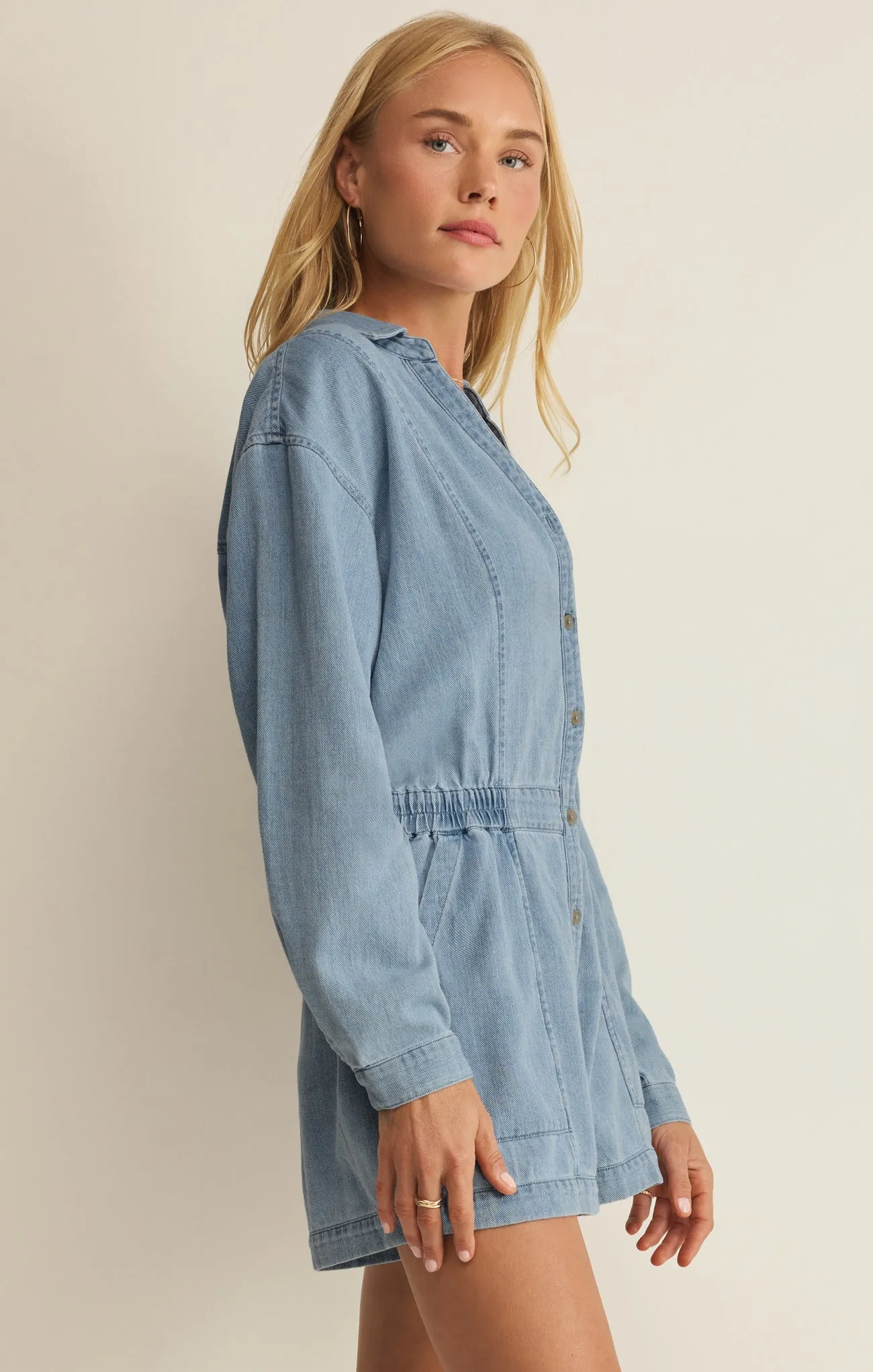 Sully Chambray Romper sold by Z Supply product image thumbnail 5