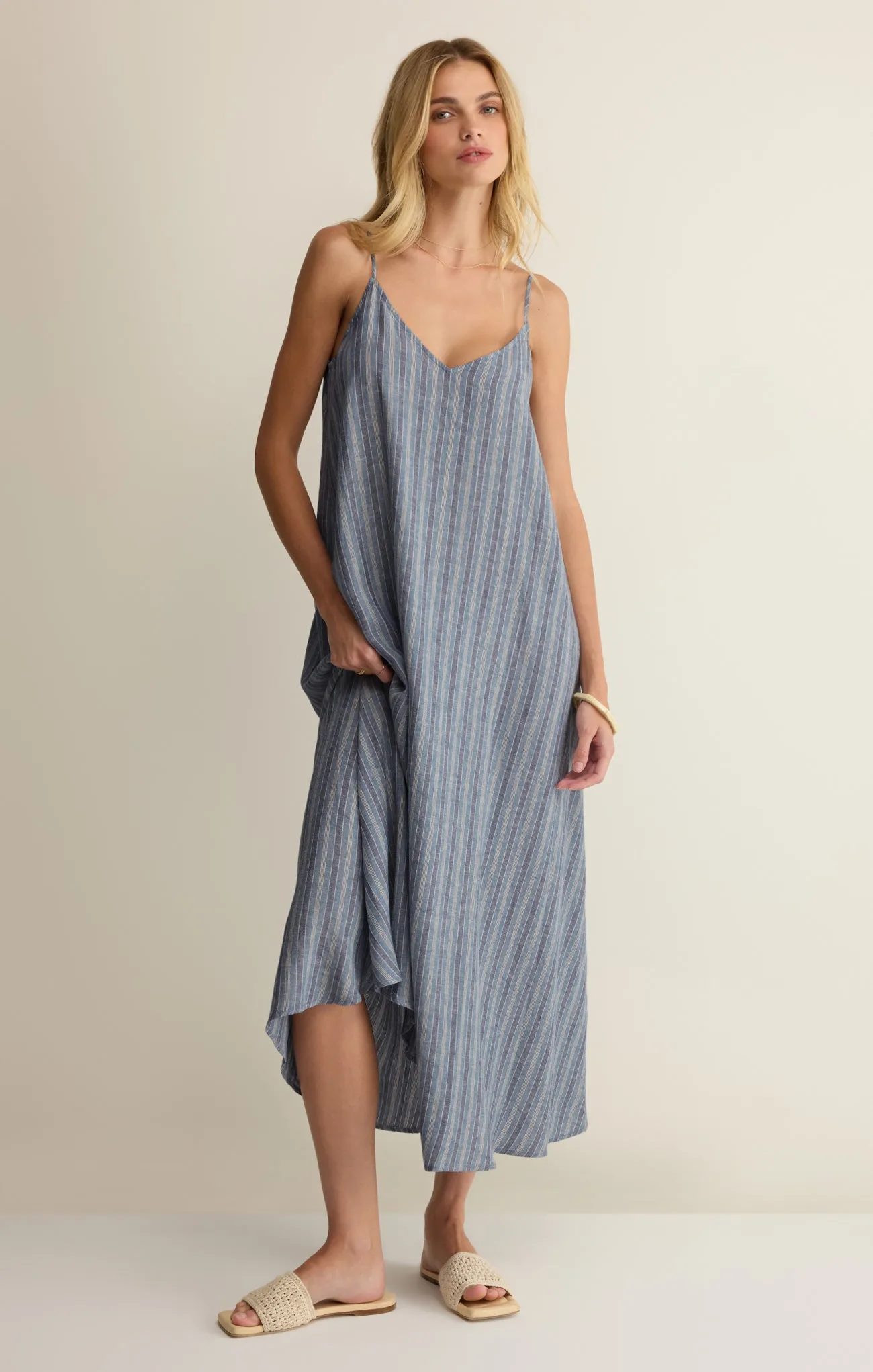 Sandcomber Striped Linen Midi Dress sold by Z Supply