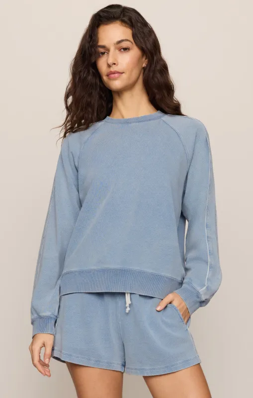 Sport Stripe Boyfriend Knit Denim Sweatshirt made by Z Supply