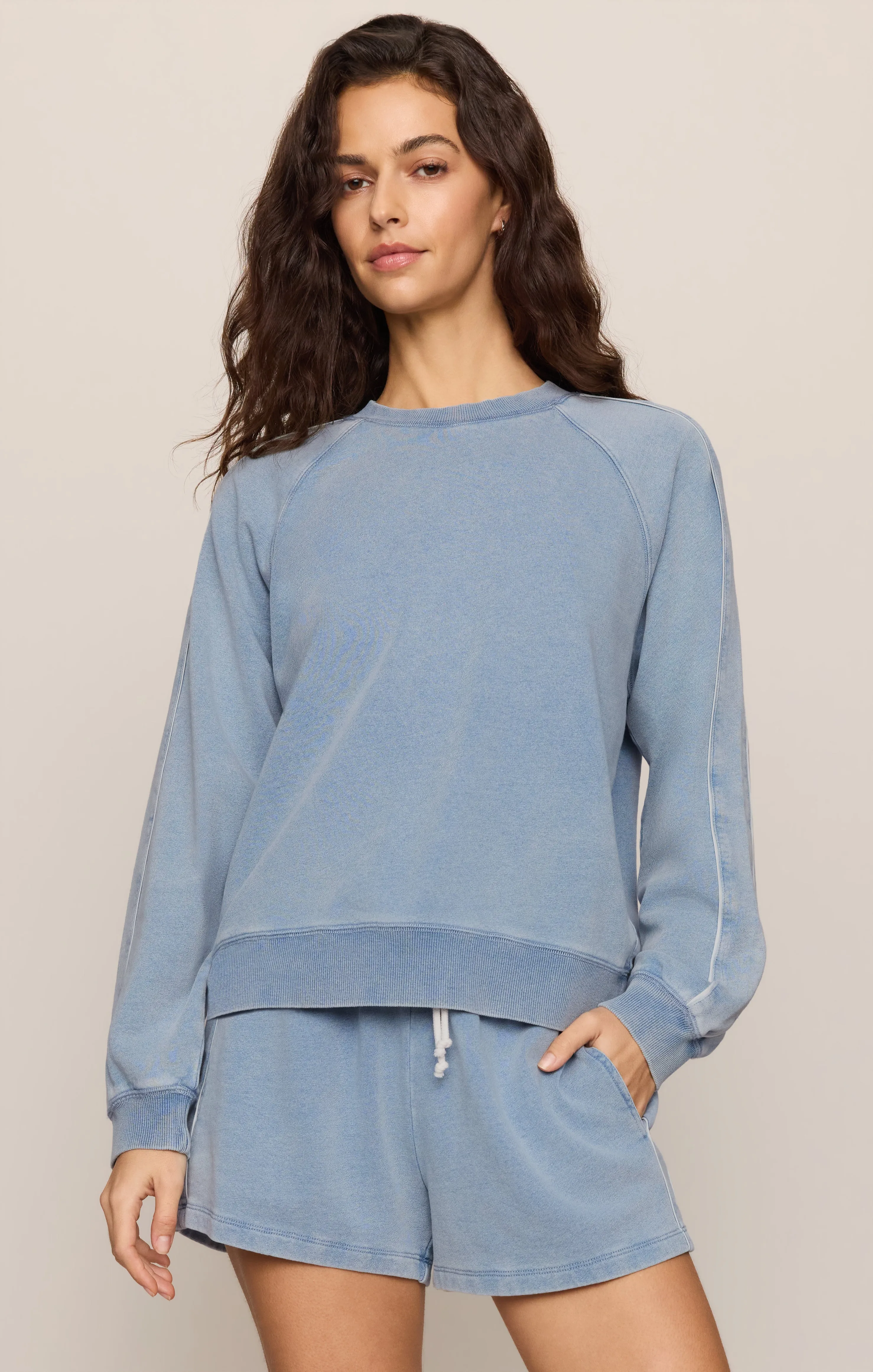 Sport Stripe Boyfriend Knit Denim Sweatshirt sold by Z Supply