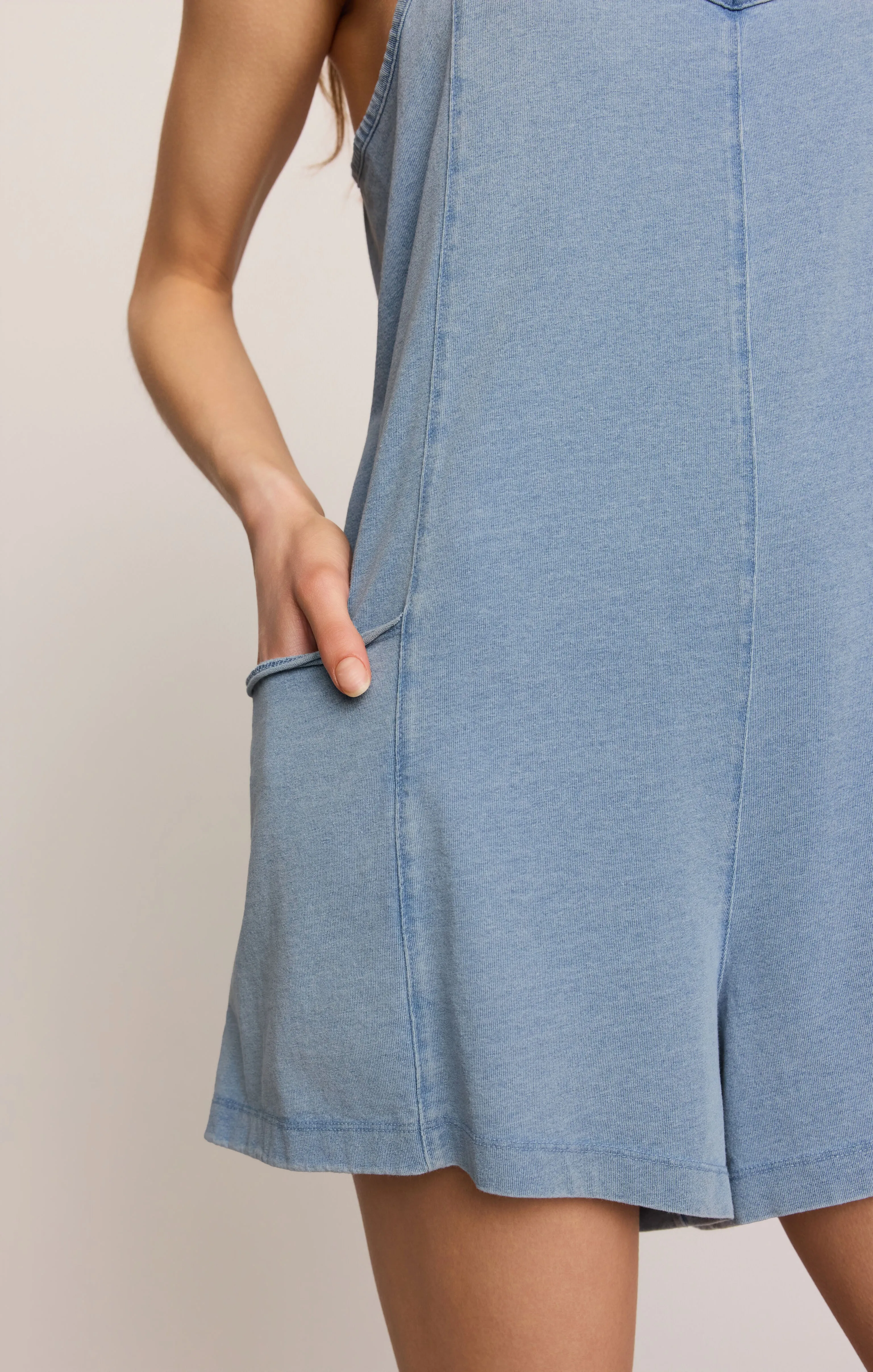 Go Easy Jersey Denim Romper sold by Z Supply product image thumbnail 5