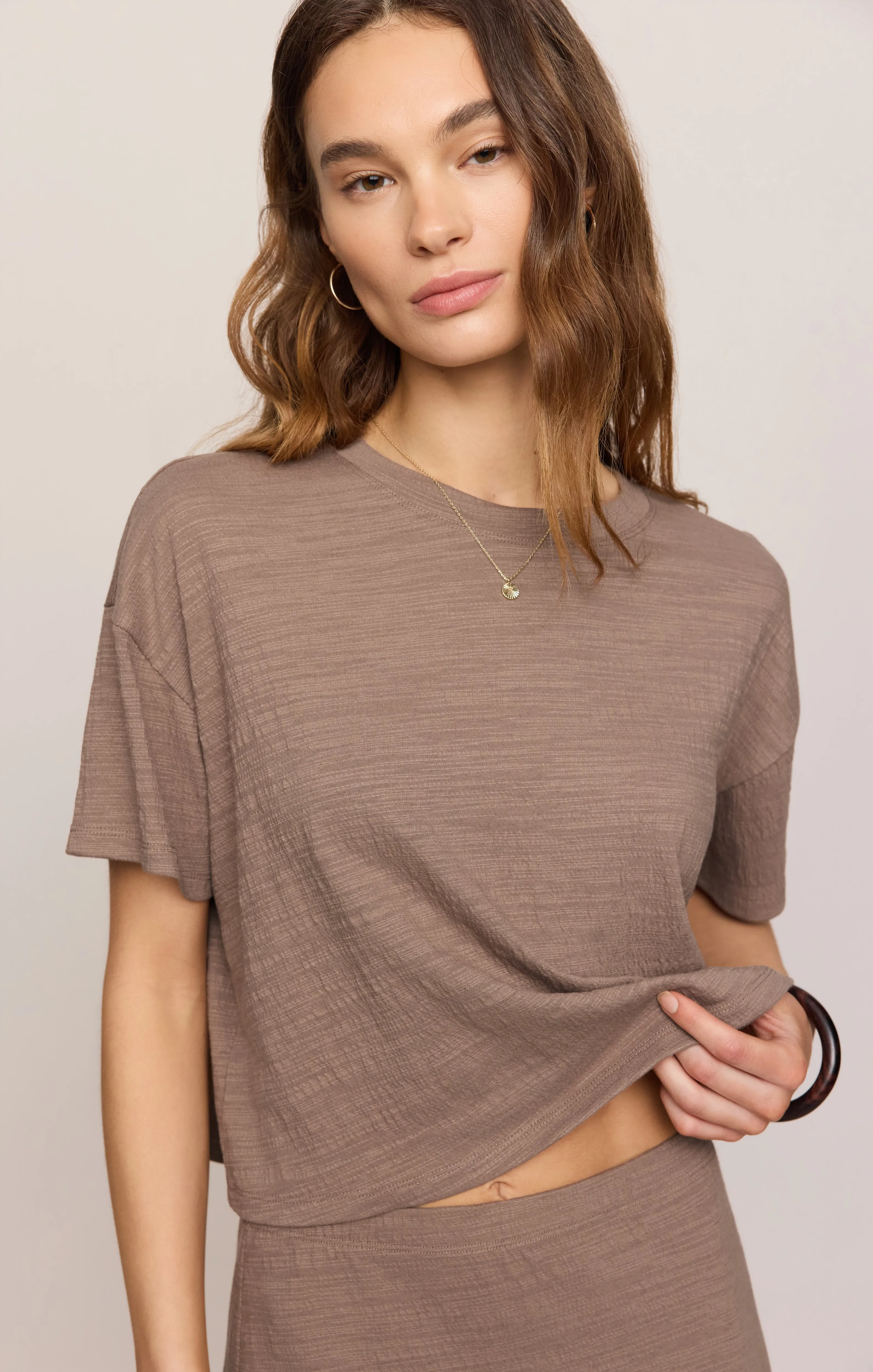 Sway Textured Cropped Tee sold by Z Supply product image thumbnail 3