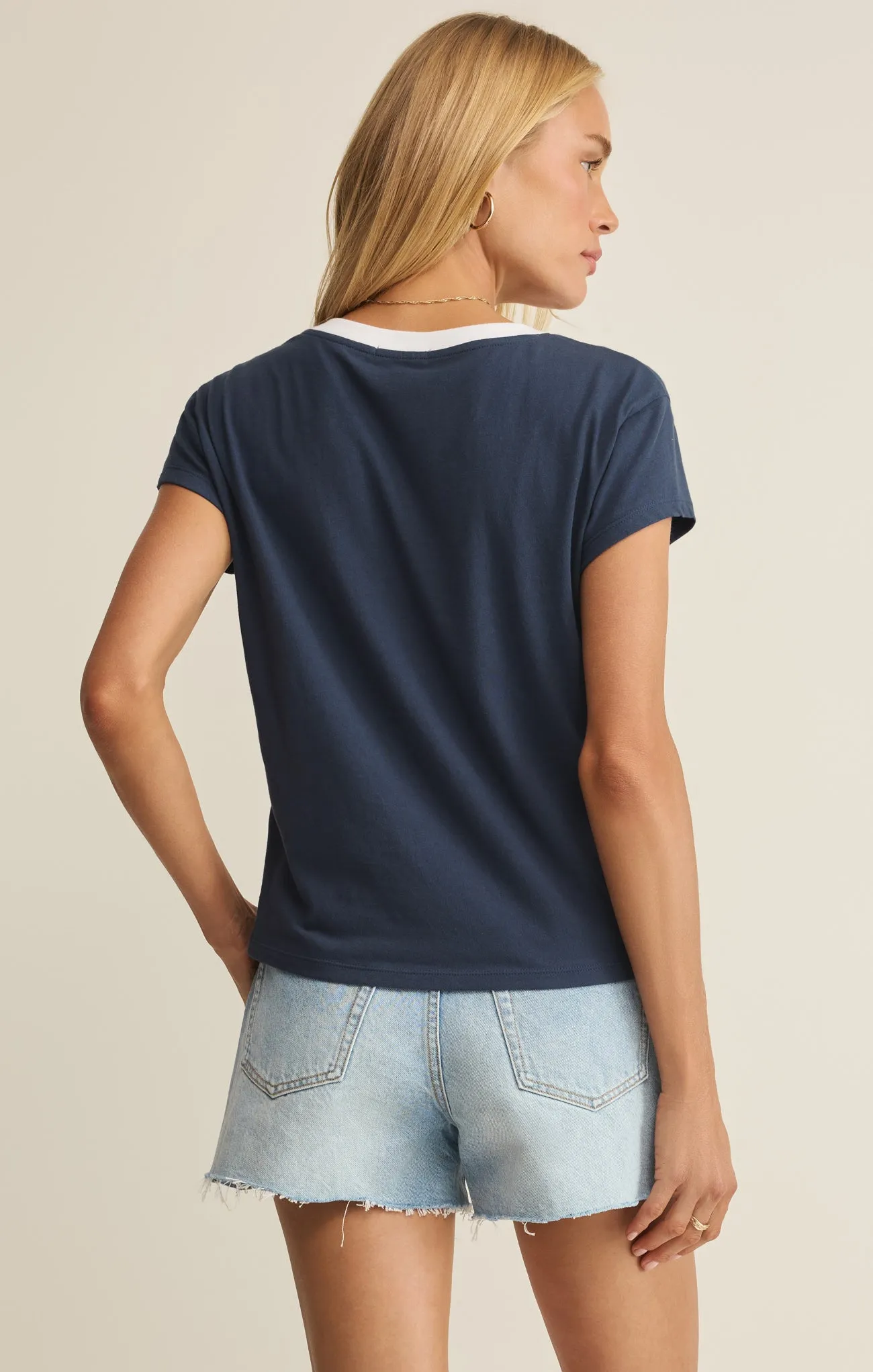 Modern Contrast V-Neck Tee sold by Z Supply product image thumbnail 2
