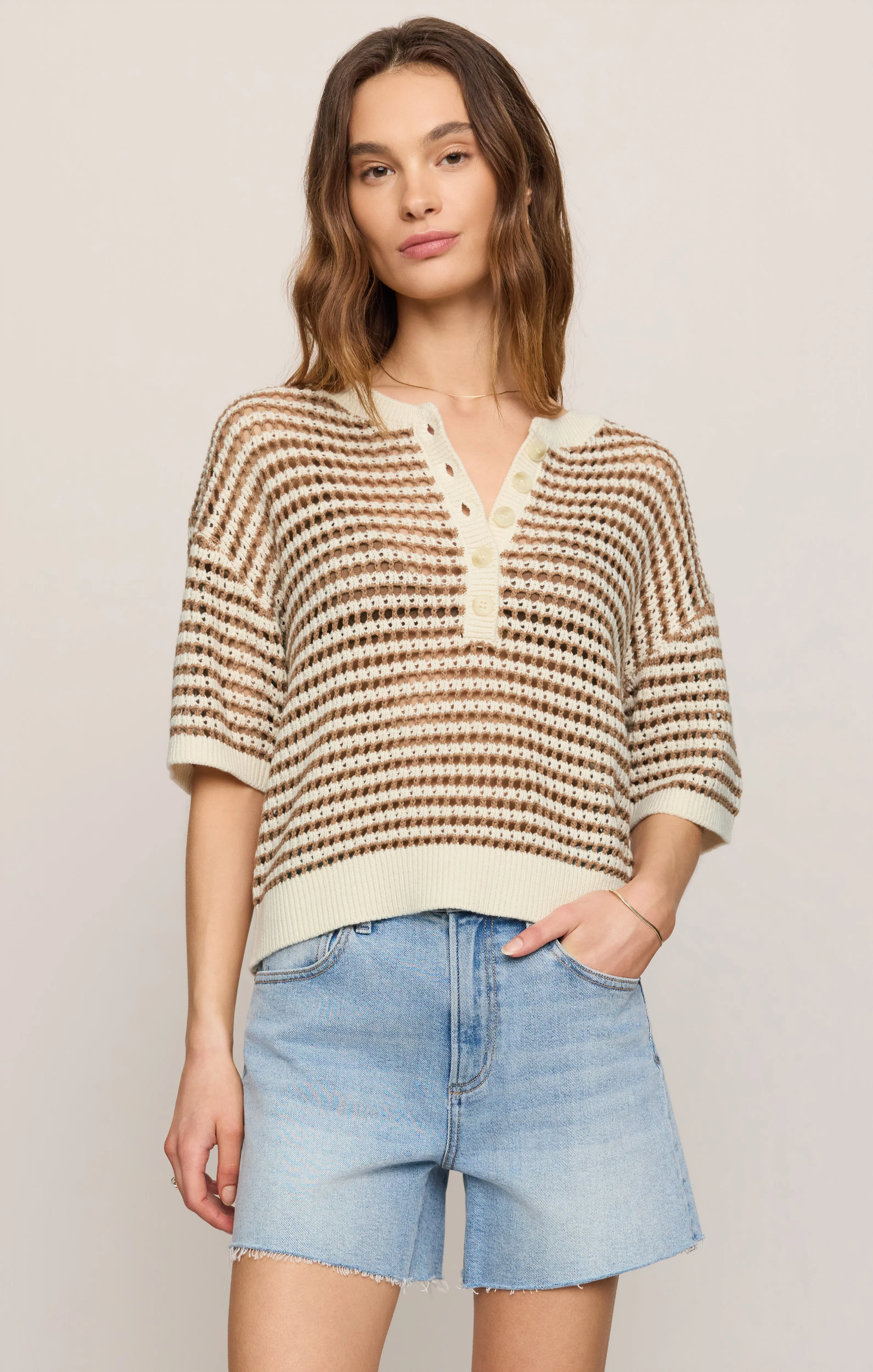Kylo Striped Crochet Sweater sold by Z Supply product image thumbnail 2