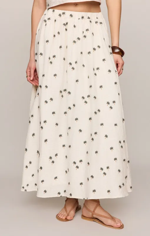 Palm Linen Midi Skirt made by Z Supply
