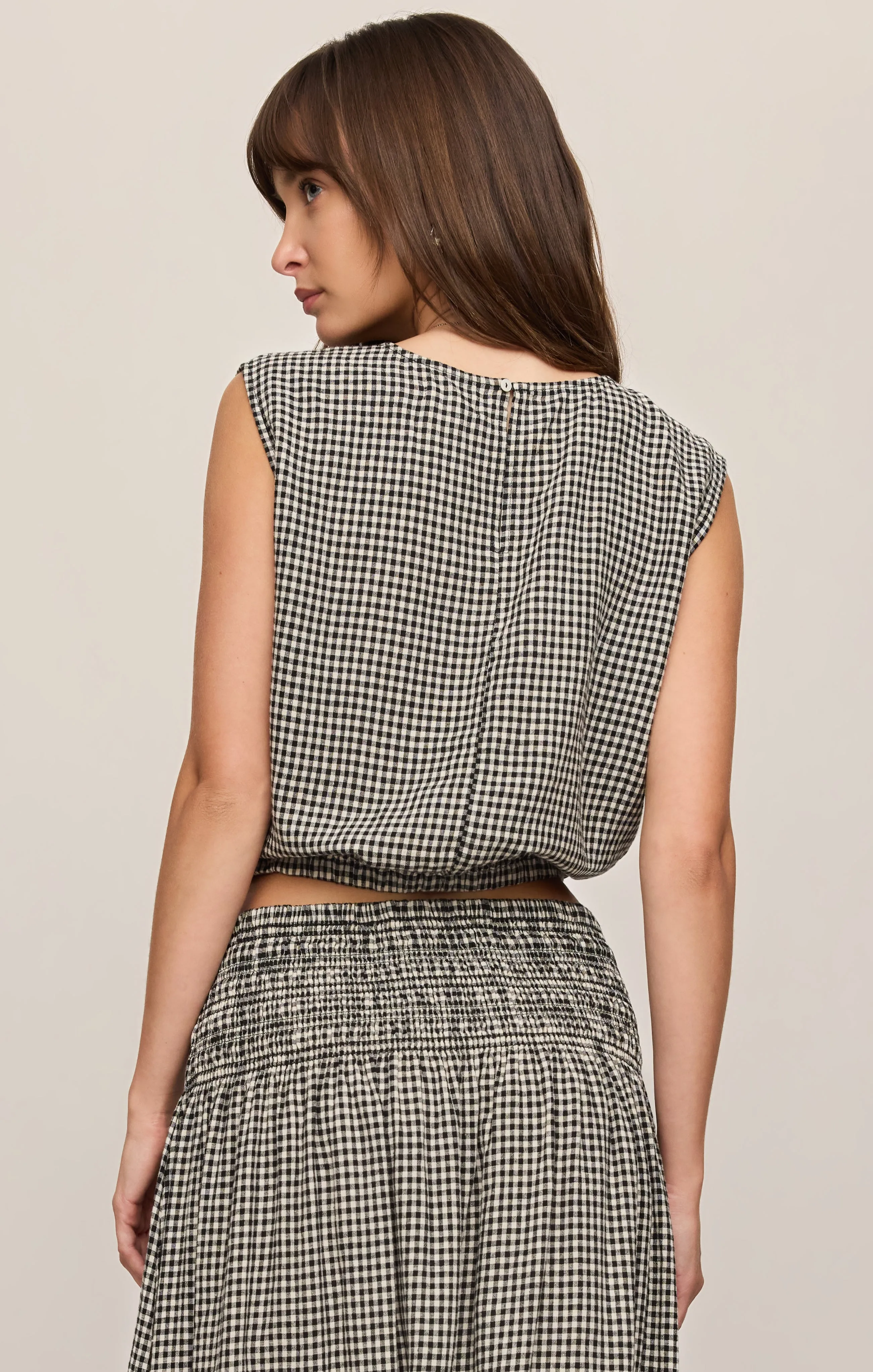 Merit Cropped Gingham Linen Top sold by Z Supply product image thumbnail 3