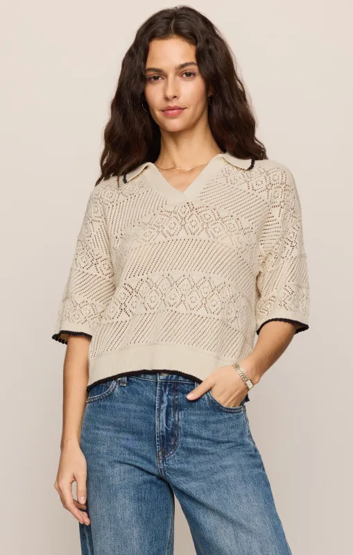 Denman Crochet Polo Sweater made by Z Supply