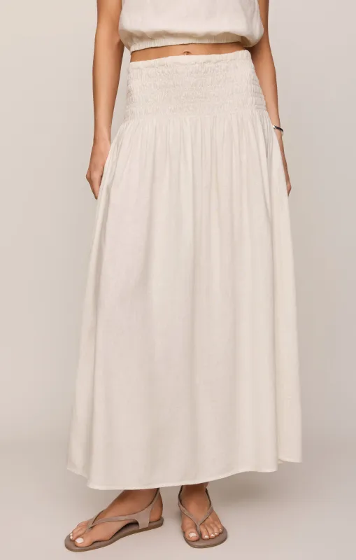 Brooke Smocked Linen Maxi Skirt made by Z Supply