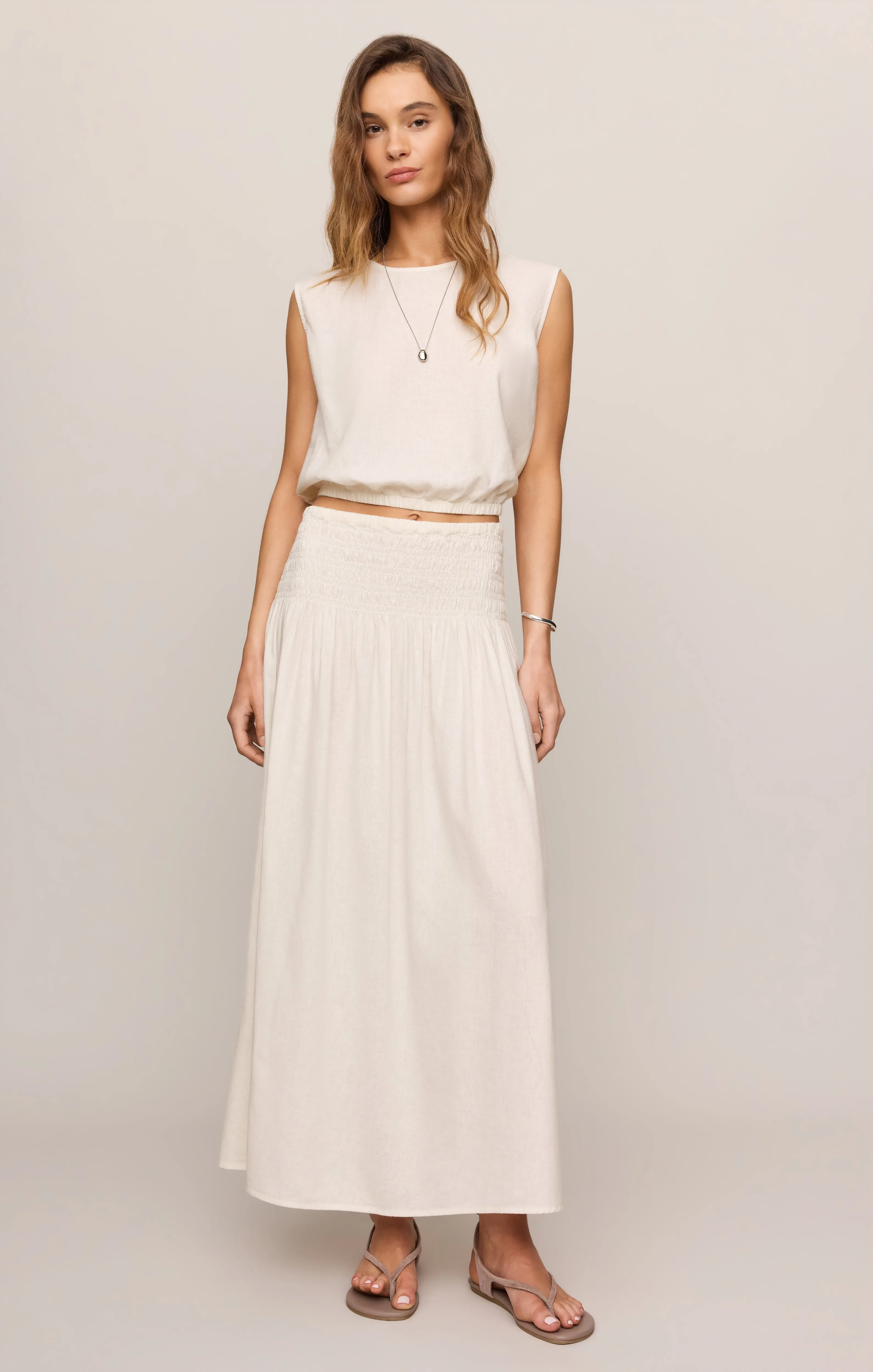 Brooke Smocked Linen Maxi Skirt sold by Z Supply product image thumbnail 4