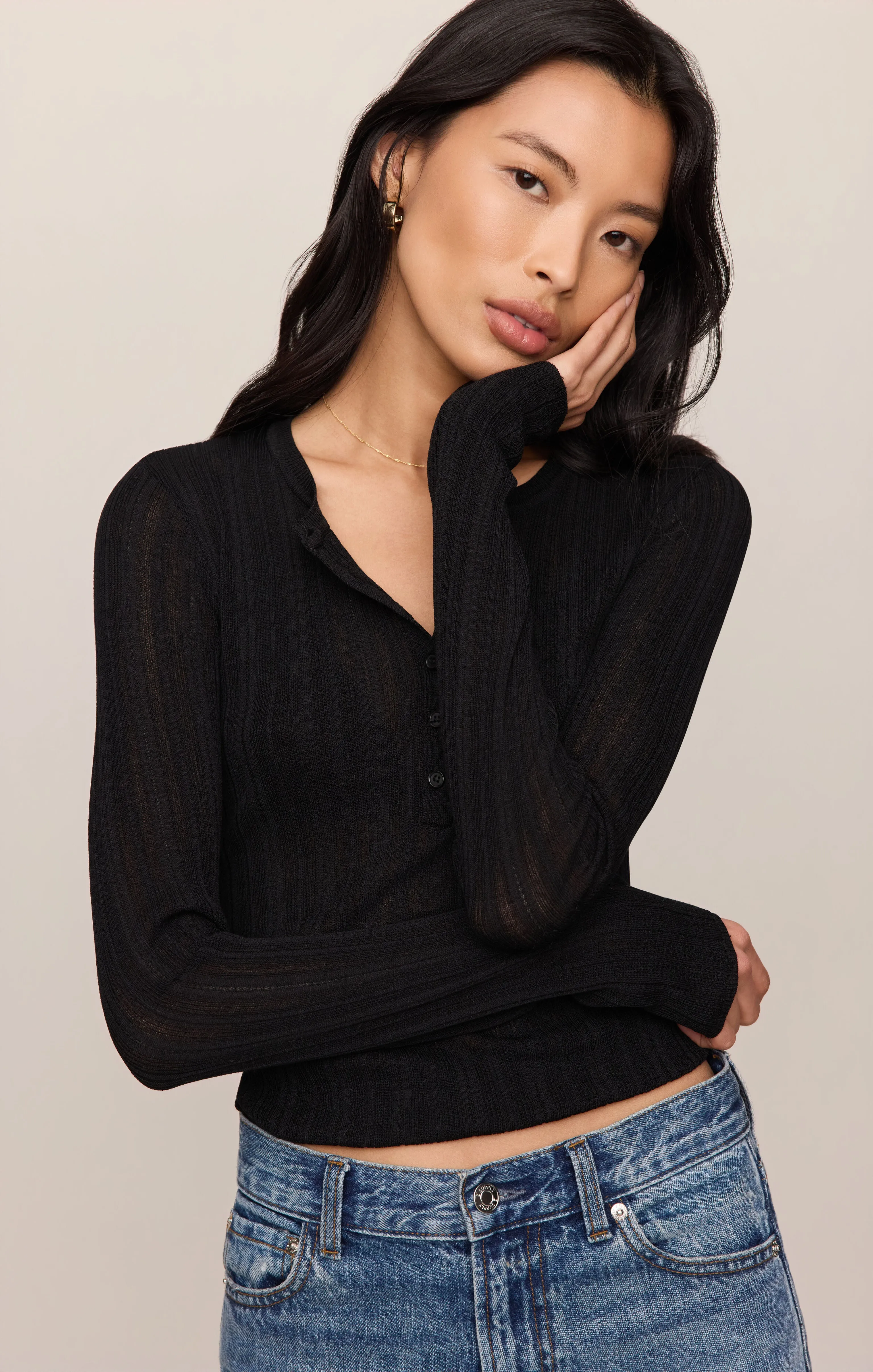 Rowena Fine Knit Henley sold by Z Supply product image thumbnail 5