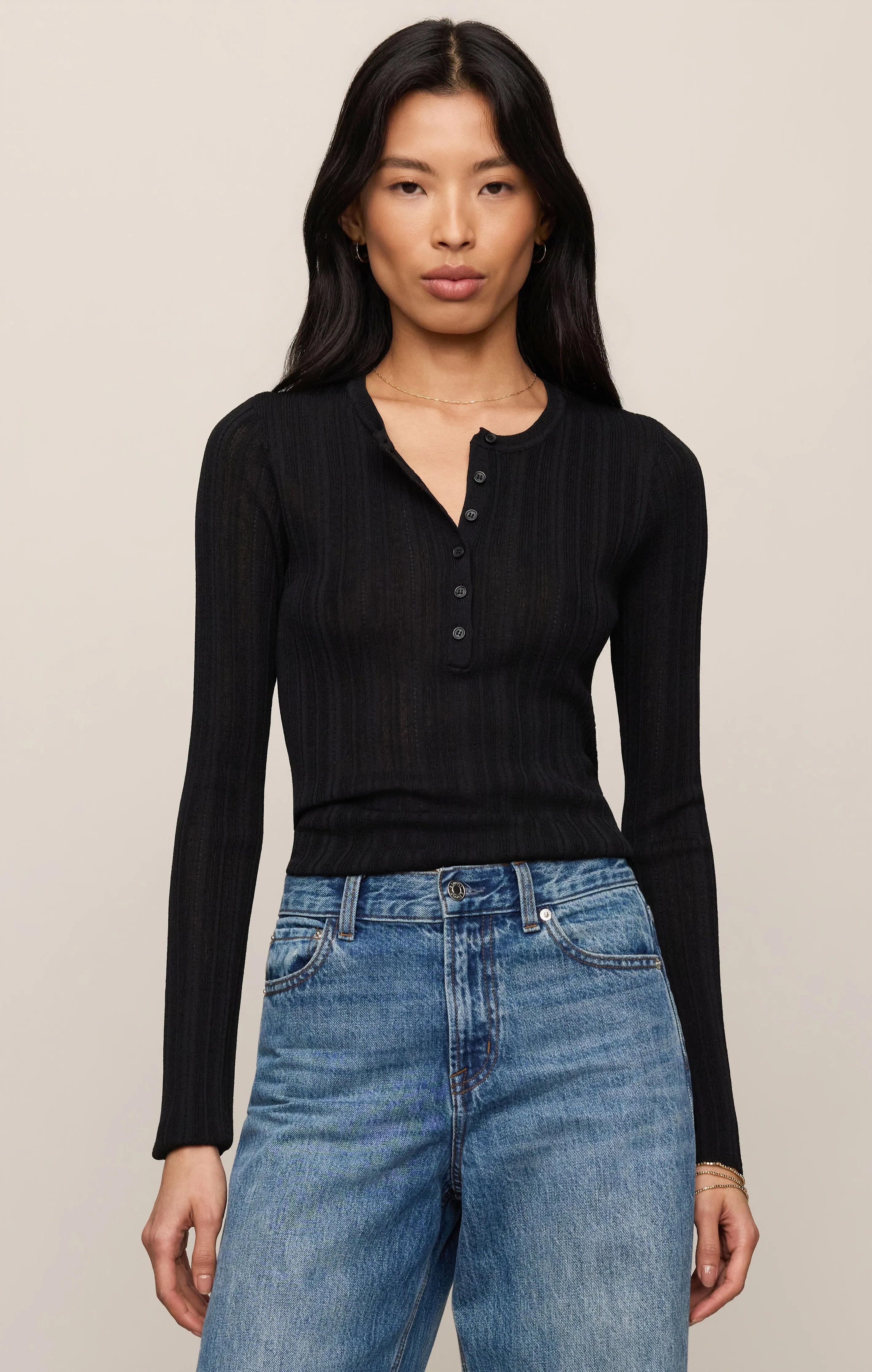 Rowena Fine Knit Henley sold by Z Supply