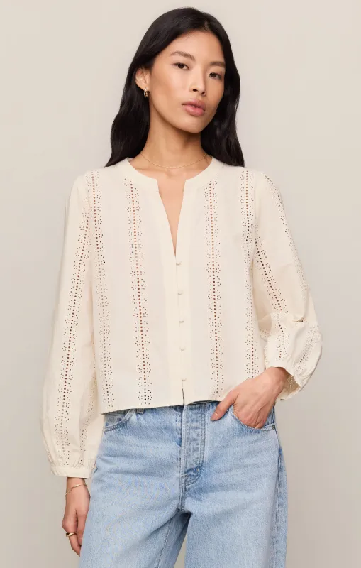 Louella Embroidered Button Up Top made by Z Supply
