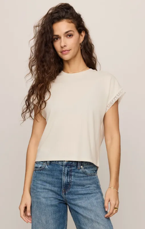 Marika Lace Trim Muscle Tee made by Z Supply
