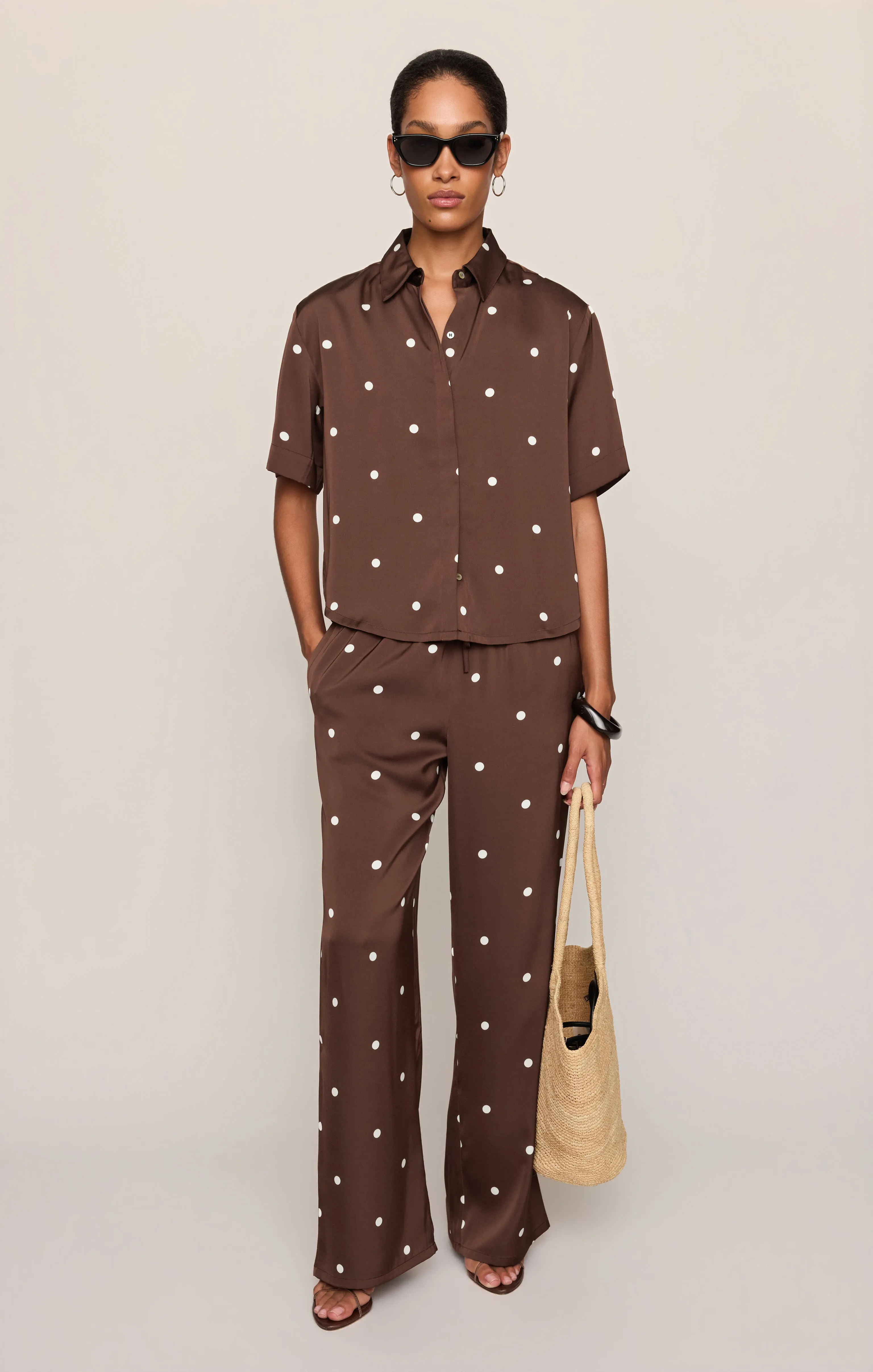 Lara Satin Dot Wide Leg Pant sold by Z Supply product image thumbnail 4