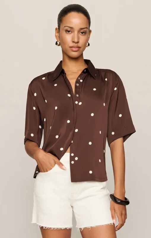 Mari Satin Dot Button Up made by Z Supply