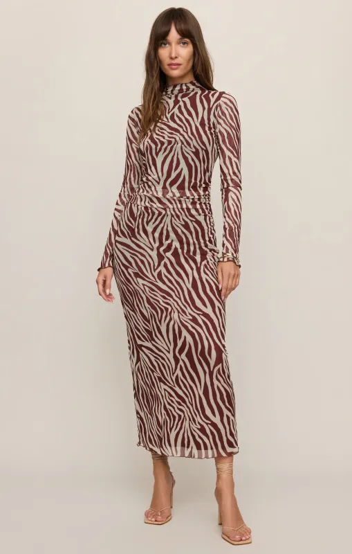 Sevilla Zebra Mesh Midi Dress made by Z Supply