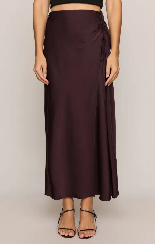 City Lights Luxe Satin Midi Skirt made by Z Supply